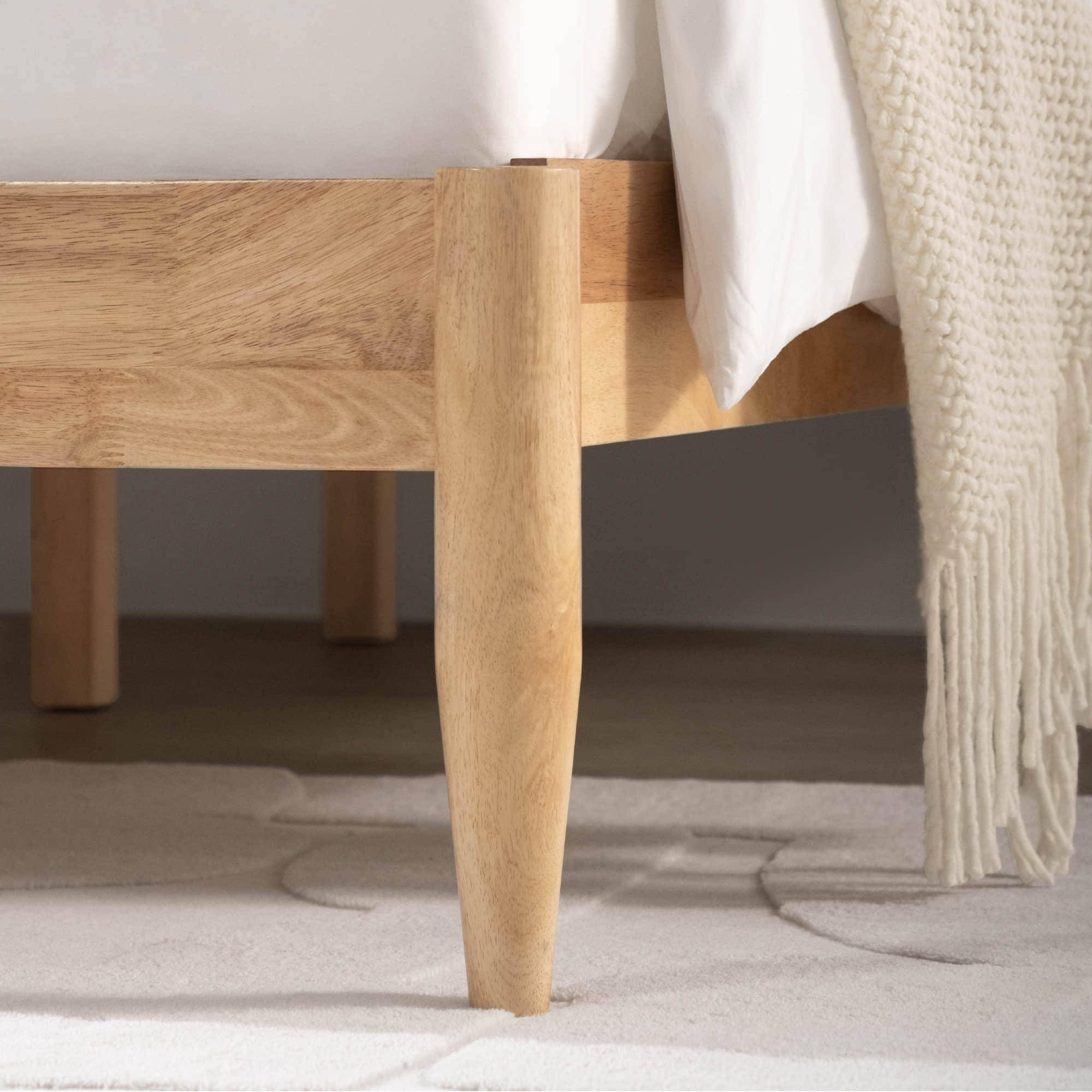 Solace Full Solid Wood Boucle Upholstered Bed - Image 18