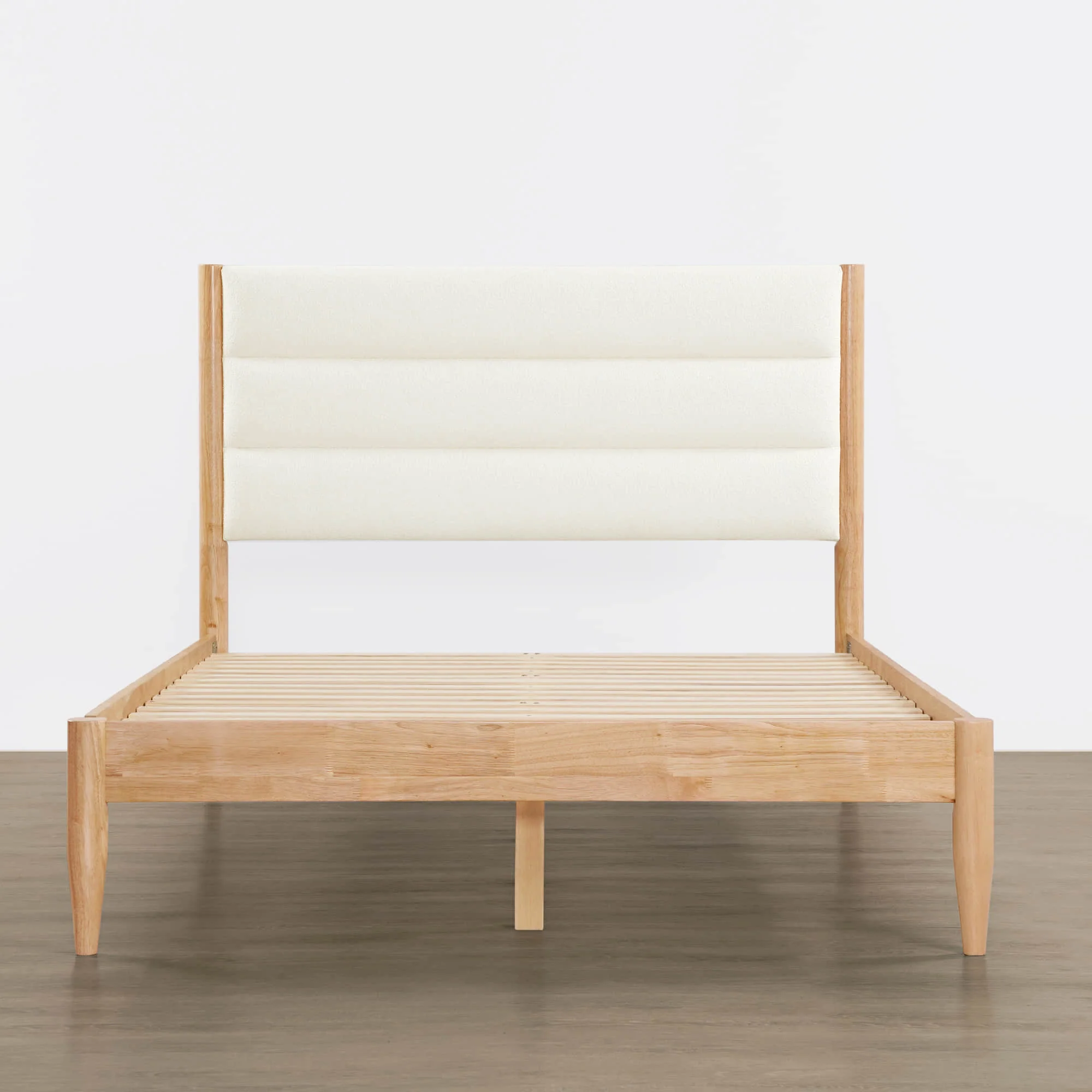 Solace Full Solid Wood Boucle Upholstered Bed - Image 5