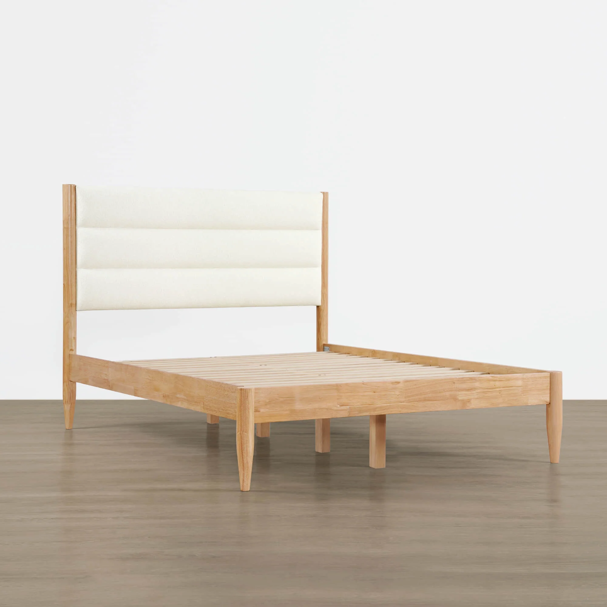 Solace Full Solid Wood Boucle Upholstered Bed - Image 8