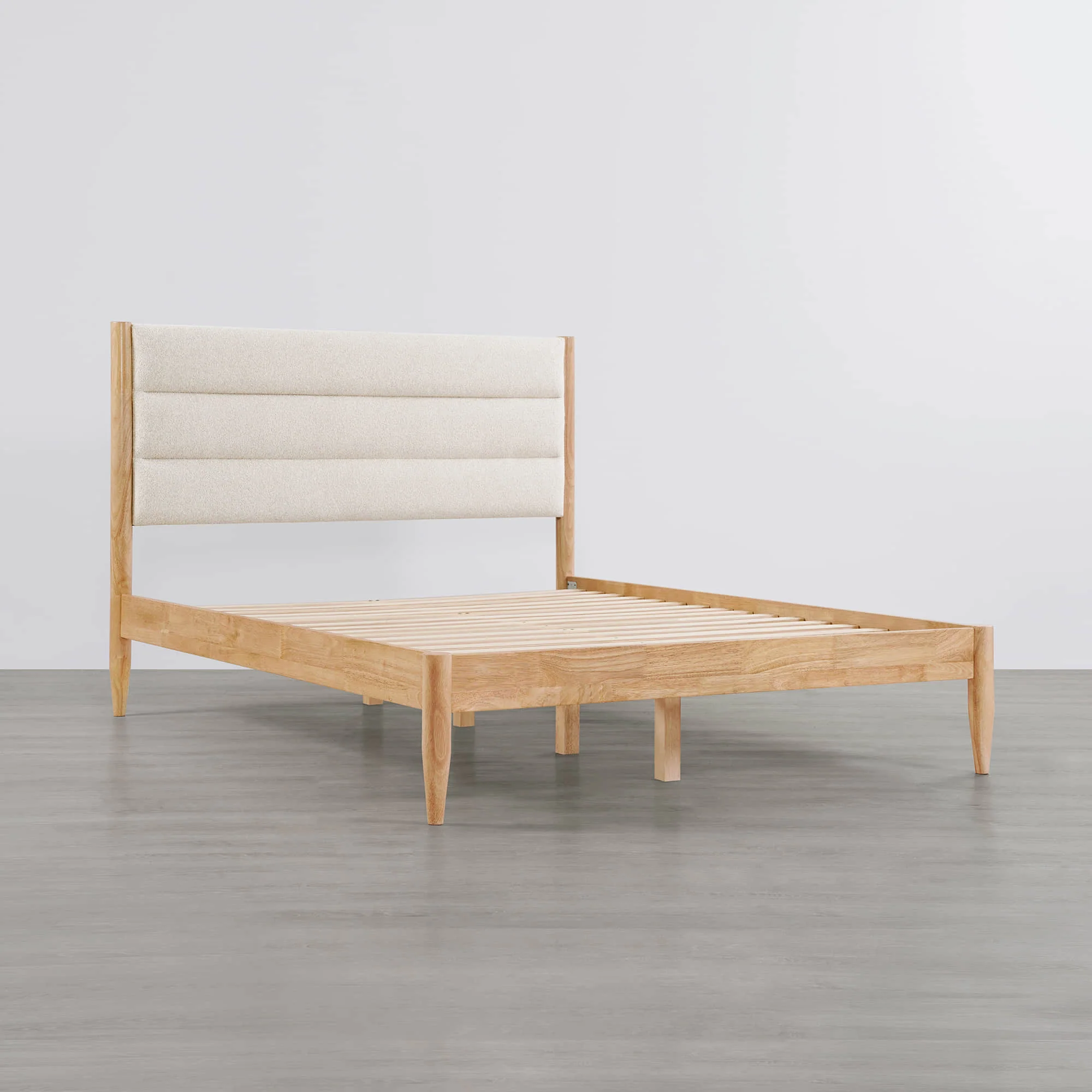 Solace Queen Solid Wood Boucle Upholstered Bed - Image 20