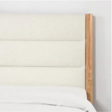Solace Queen Solid Wood Boucle Upholstered Bed - Image 21