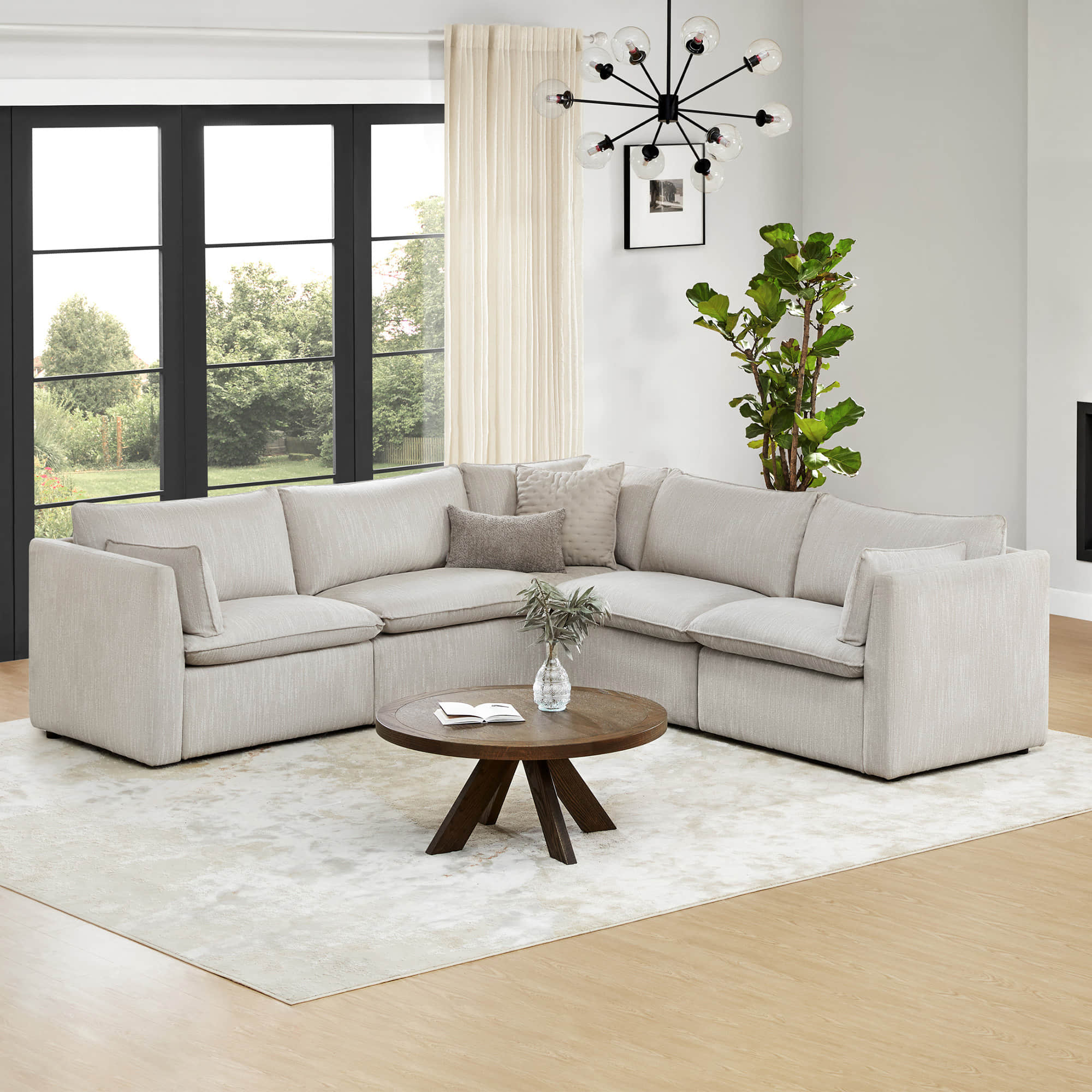 Sophia 5-Piece Feather Modular Sofa - Image 25