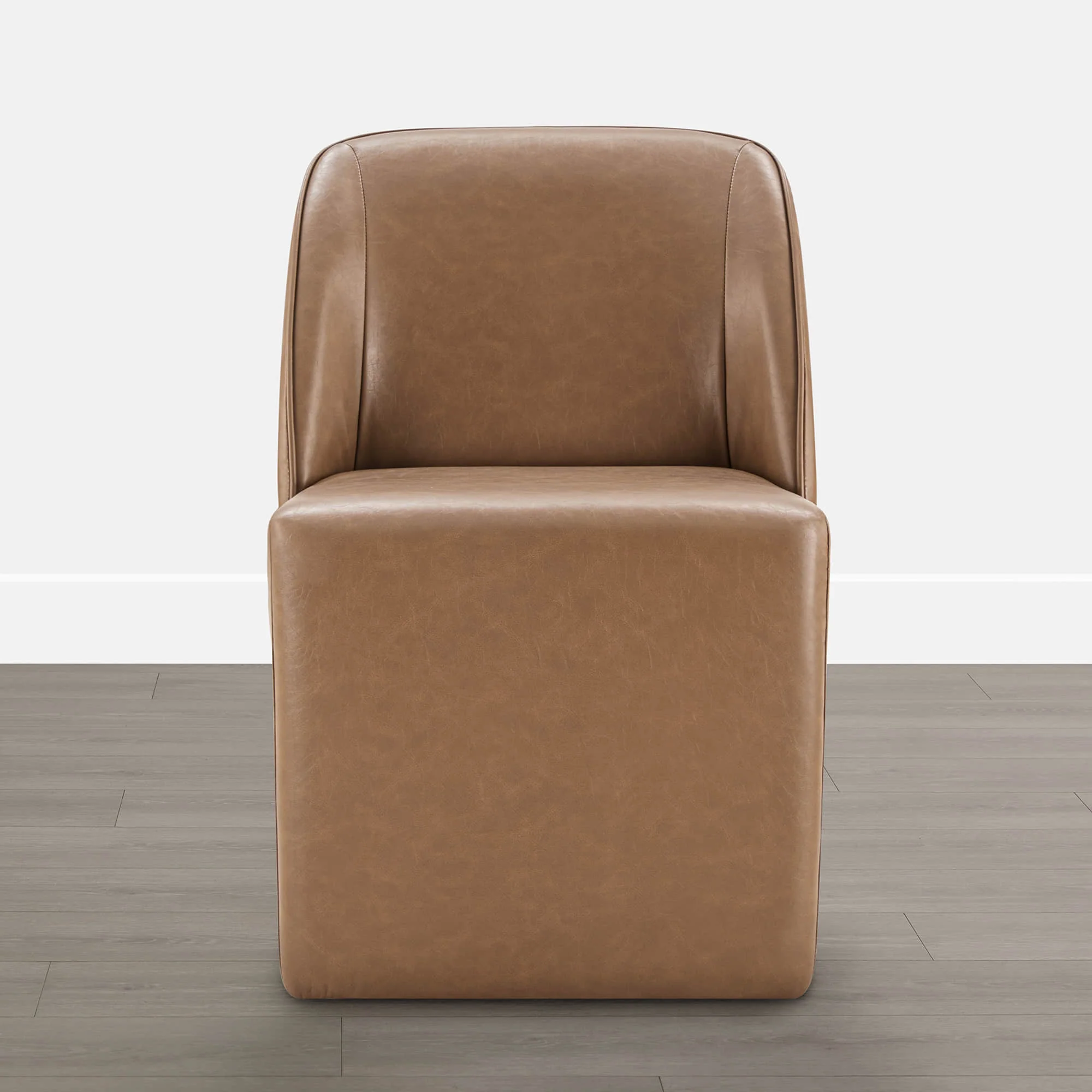 Soren Leather Rolling Dining Chair with Caster Base (Set of 2) - Image 13