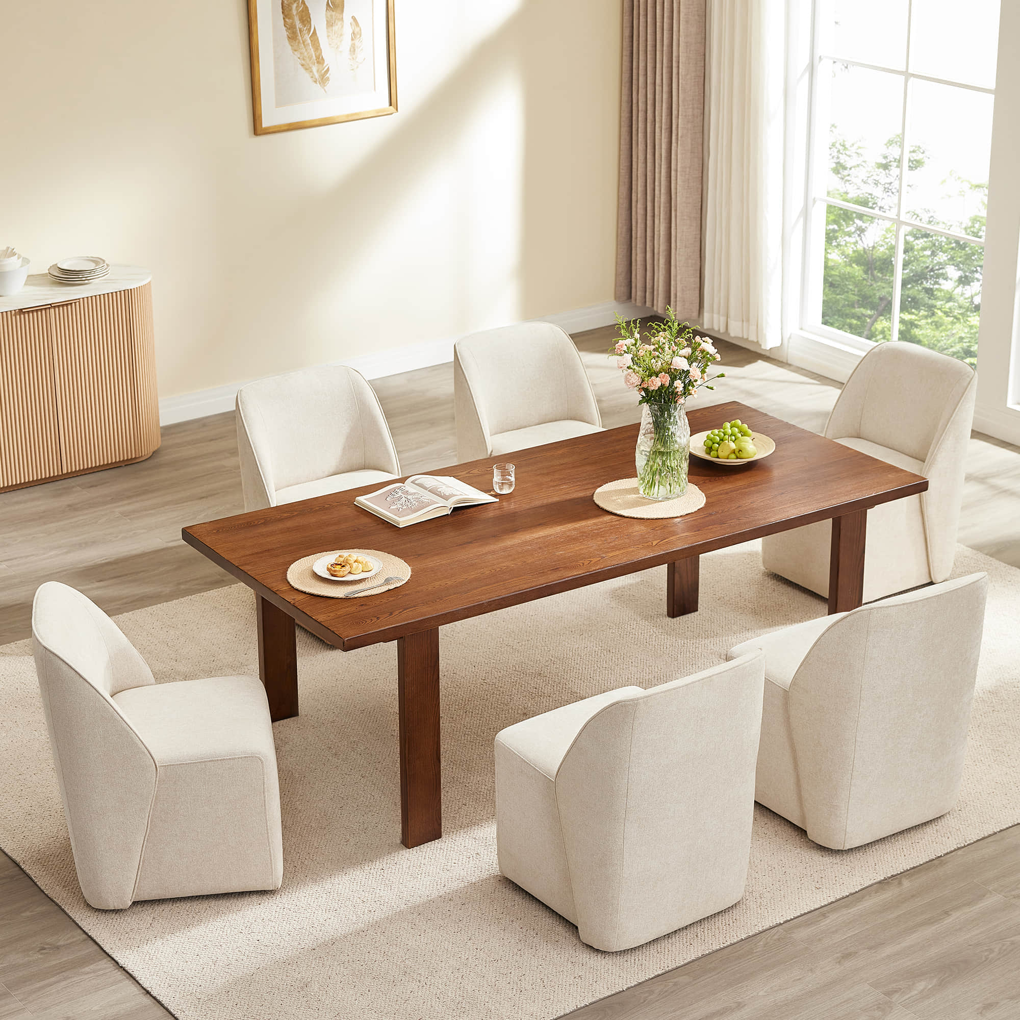 Soren Leather Rolling Dining Chair with Caster Base (Set of 2) - Image 24