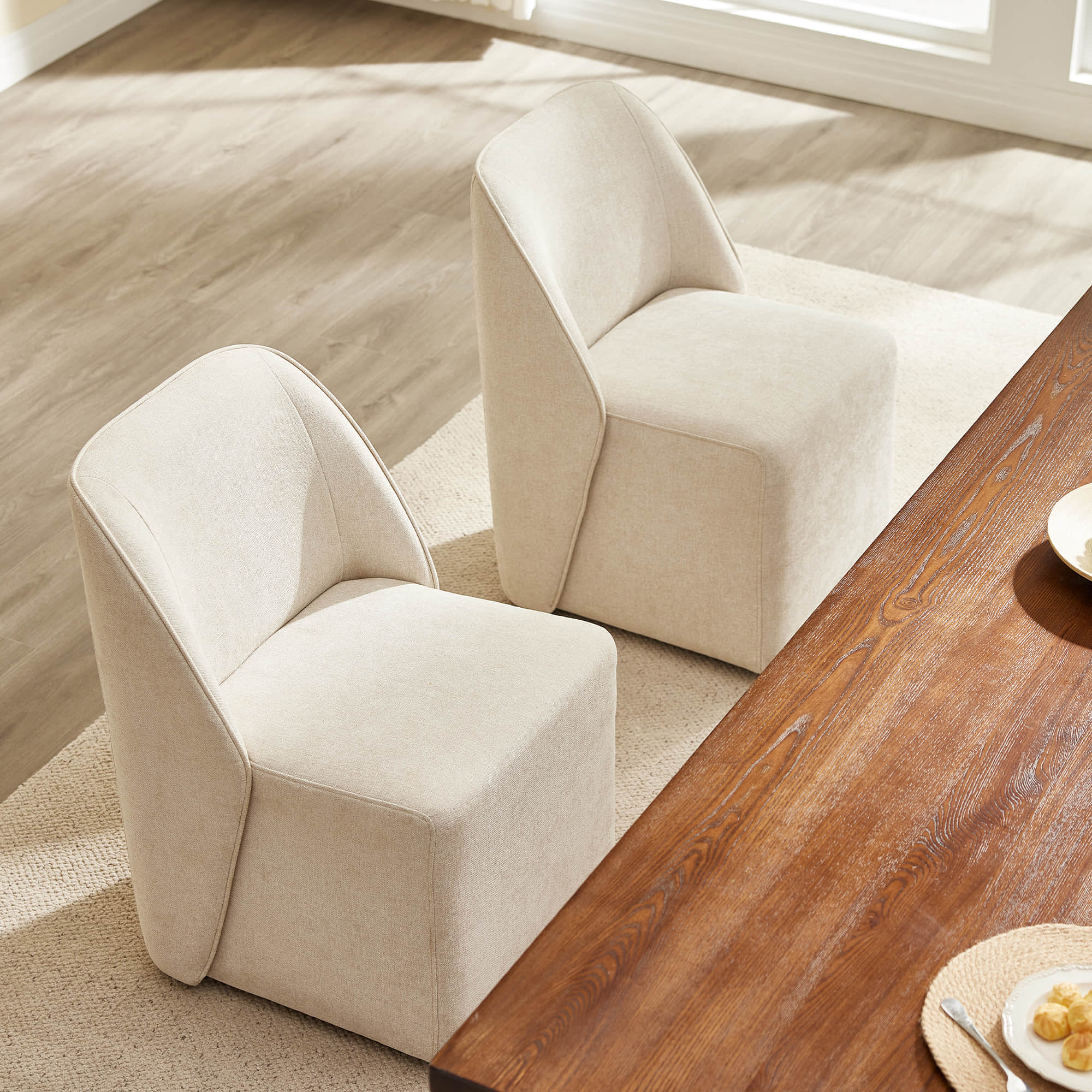 Soren Leather Rolling Dining Chair with Caster Base (Set of 2) - Image 29