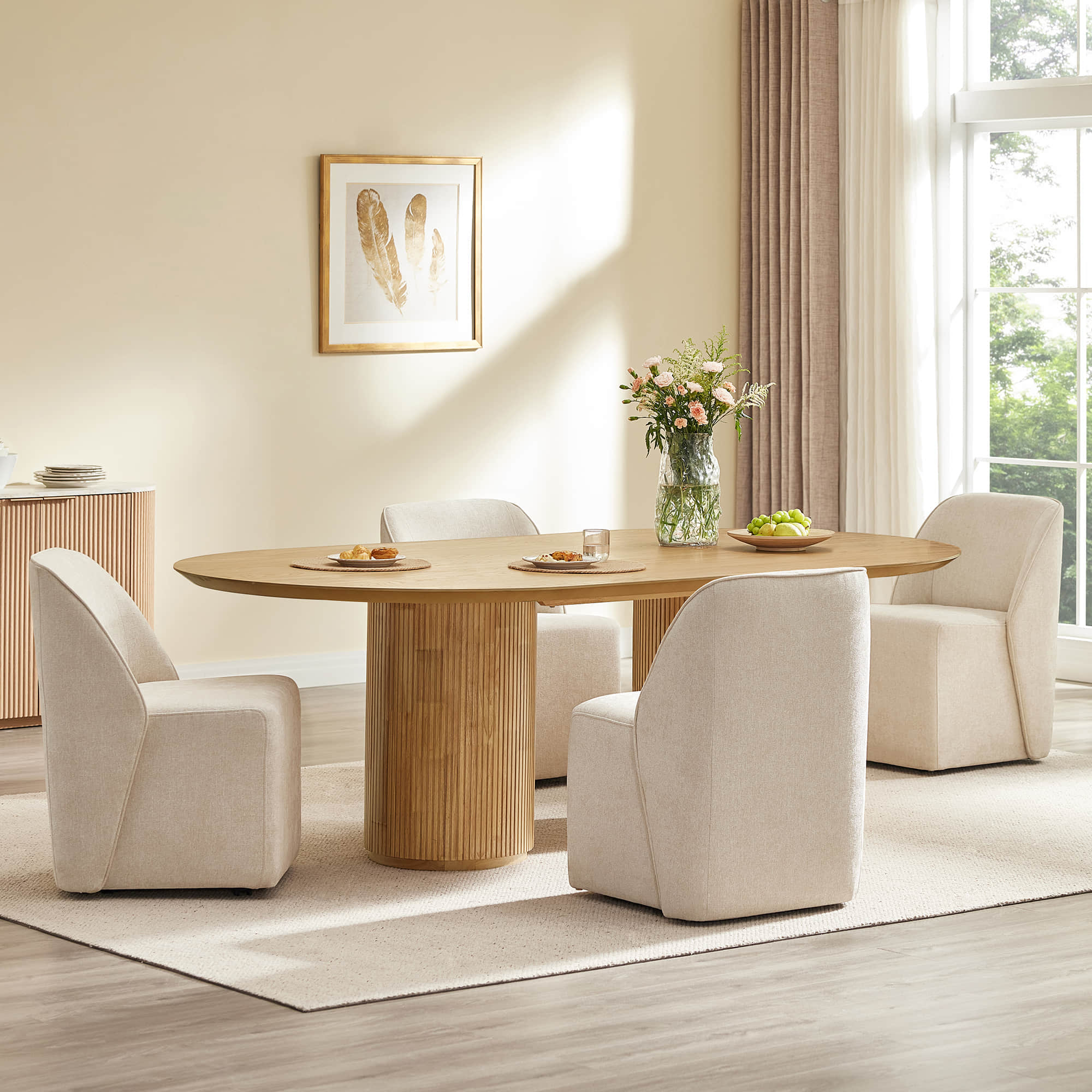 Soren Leather Rolling Dining Chair with Caster Base (Set of 2) - Image 30