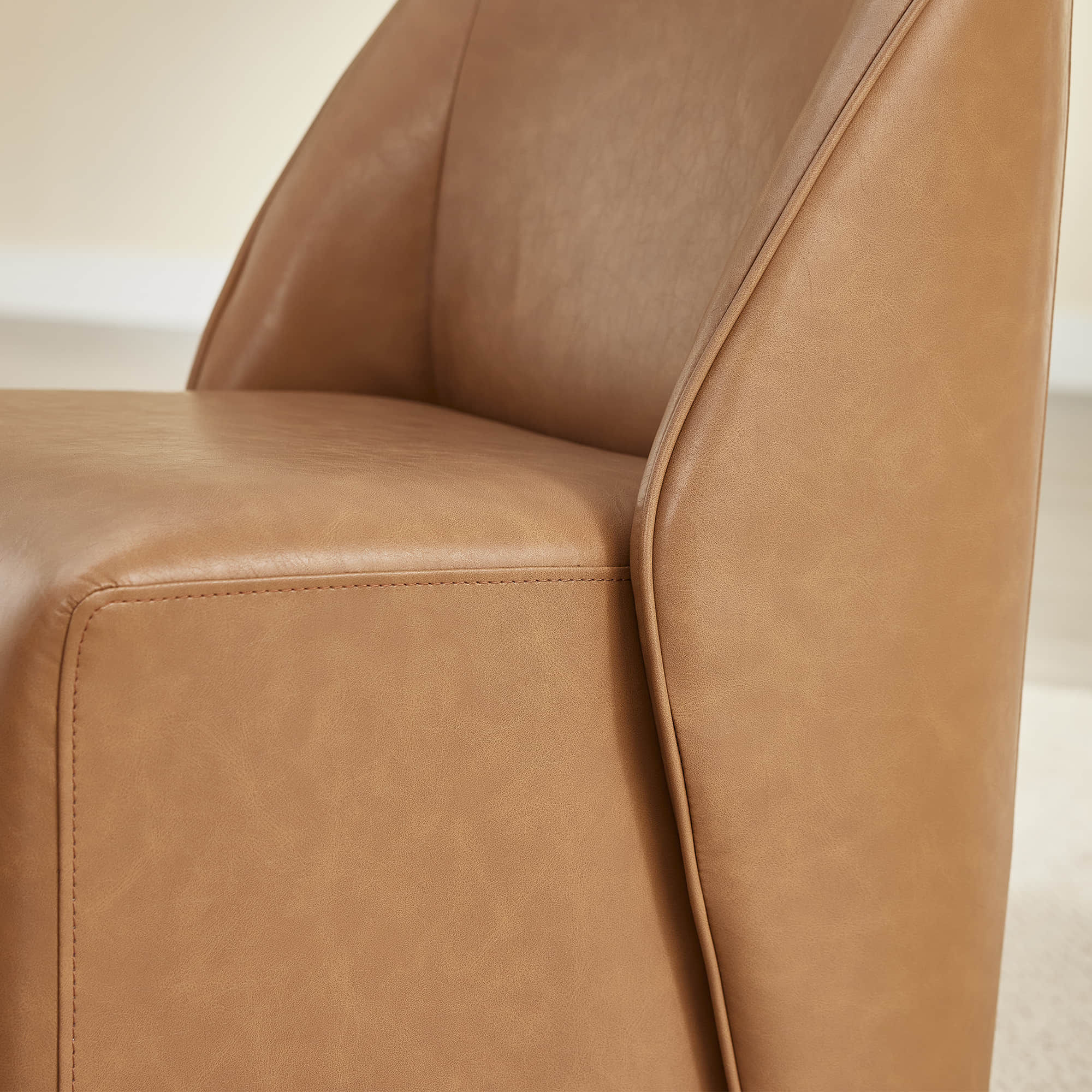 Soren Leather Rolling Dining Chair with Caster Base (Set of 2) - Image 35