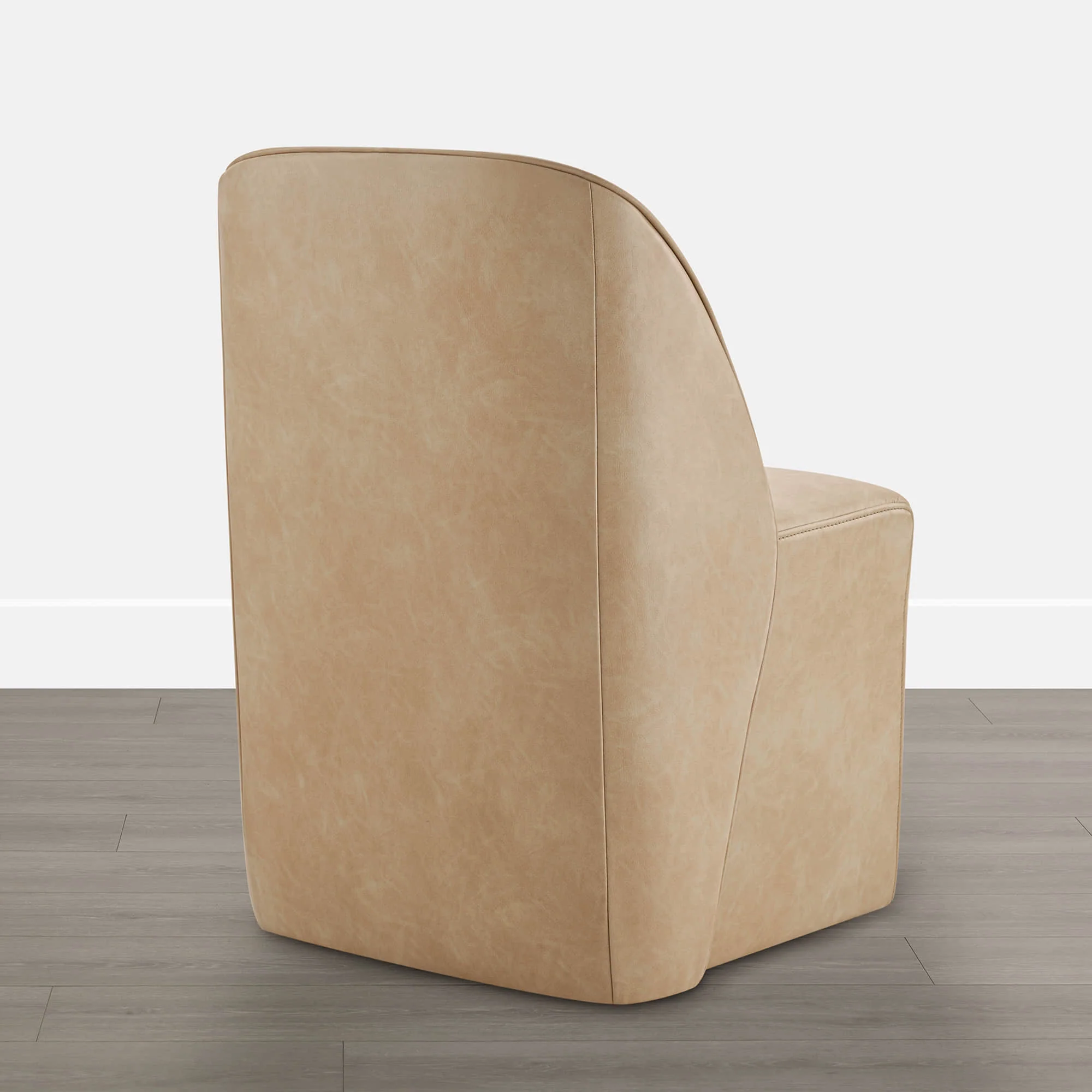 Soren Leather Rolling Dining Chair with Caster Base (Set of 2) - Image 4