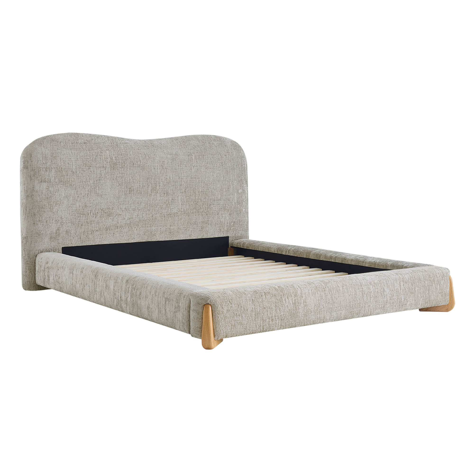 Teleri Modern Platform Bed with Wood Leg - Image 17
