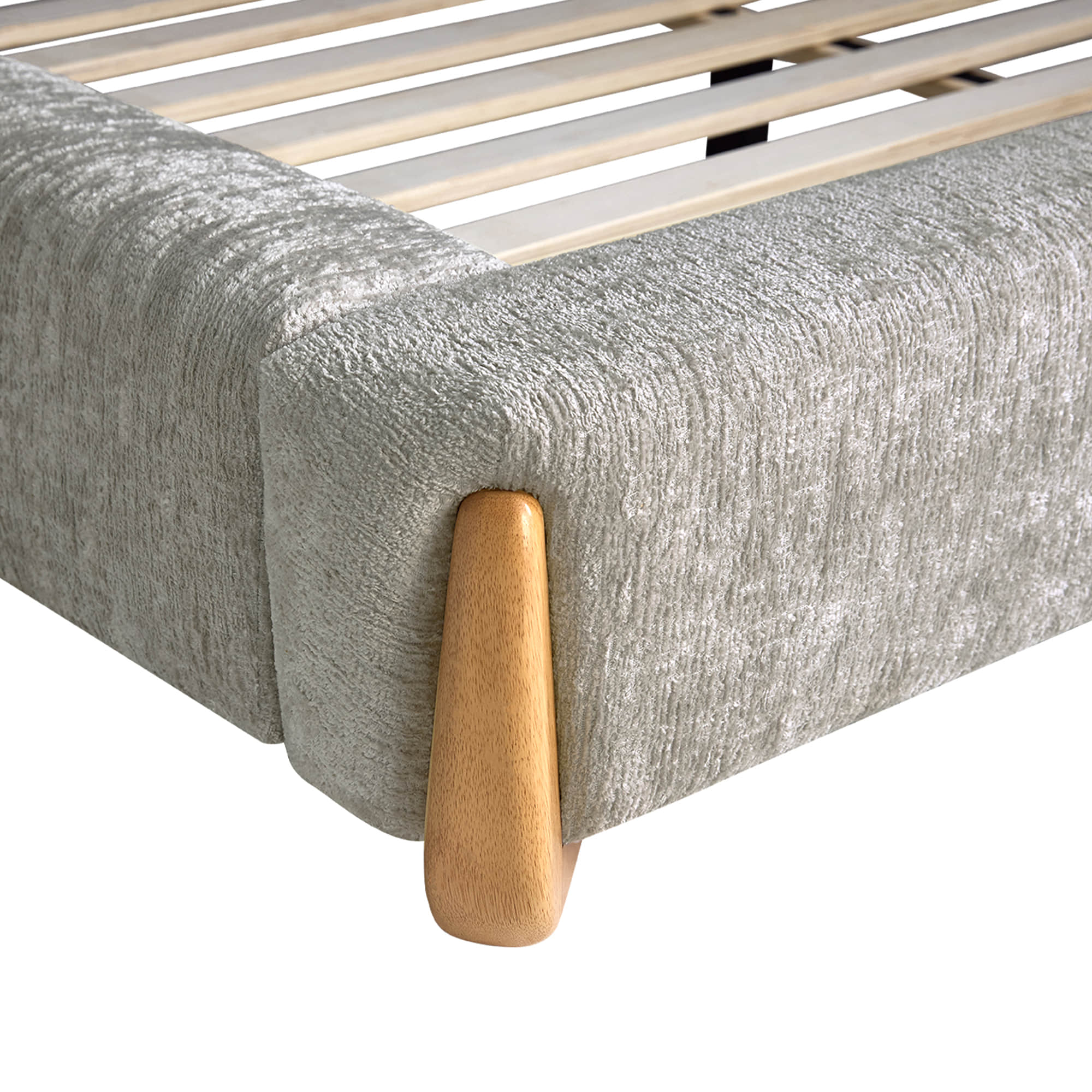 Teleri Modern Platform Bed with Wood Leg - Image 19