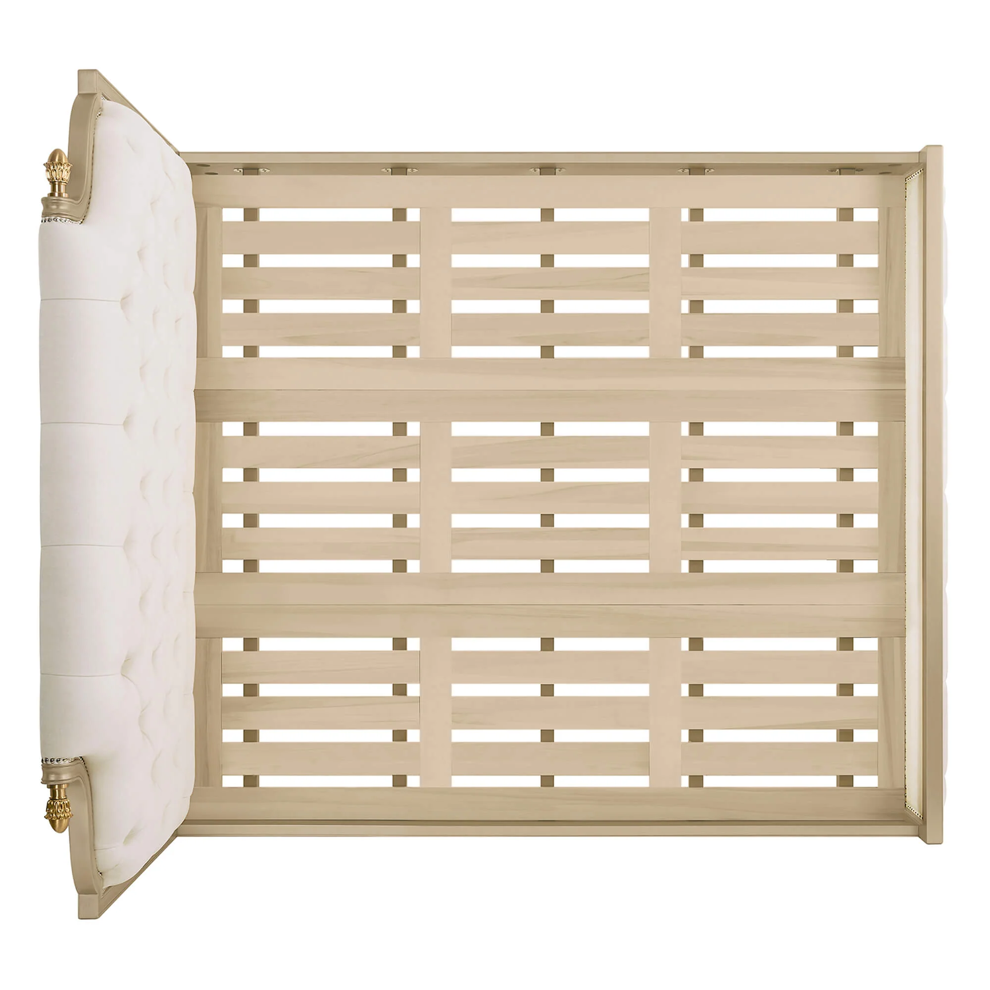 Teresa Classic Birchwood Tufted Upholstered Platform Bed - King Size - Image 5