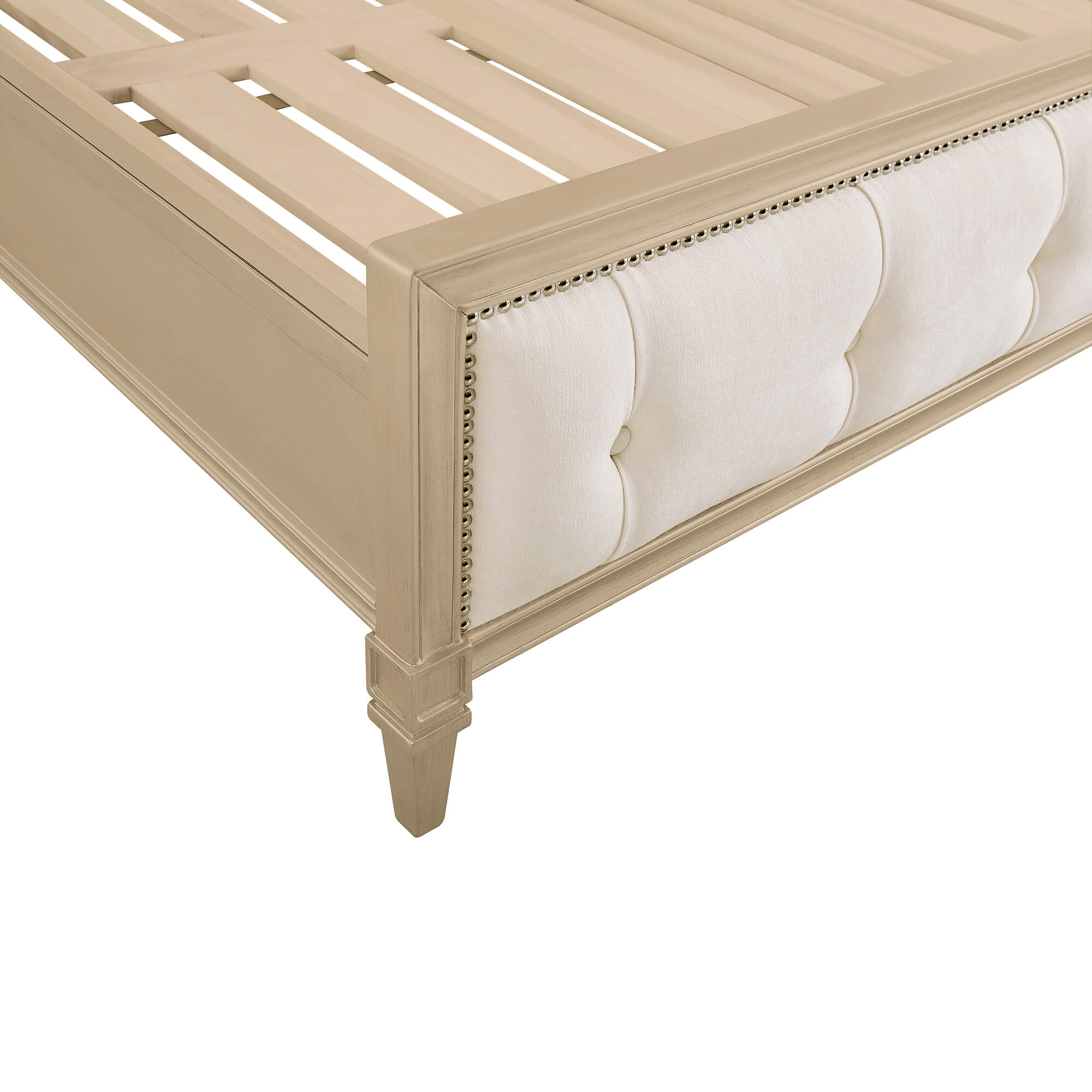 Teresa Classic Birchwood Tufted Upholstered Platform Bed - King Size - Image 7