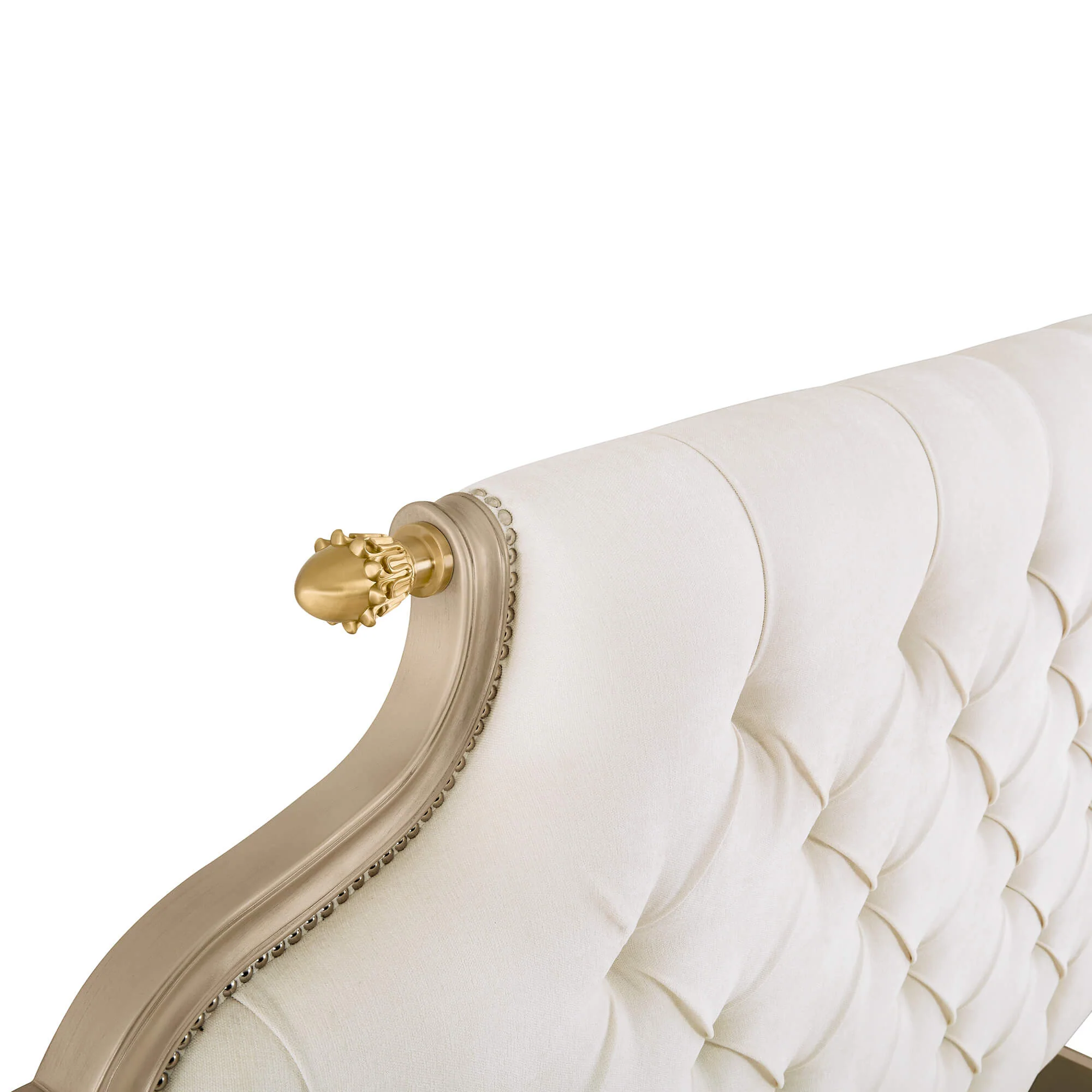 Teresa Classic Birchwood Tufted Upholstered Platform Bed - King Size - Image 8