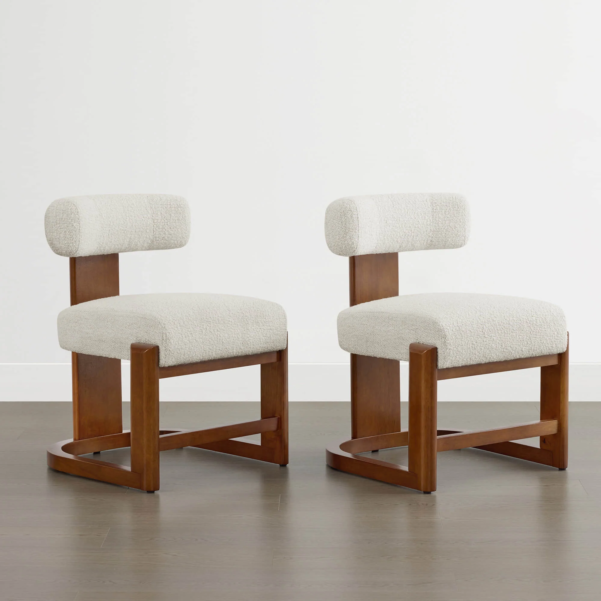 Troy Boucle Dining Chair With Solid Wood - Image 12