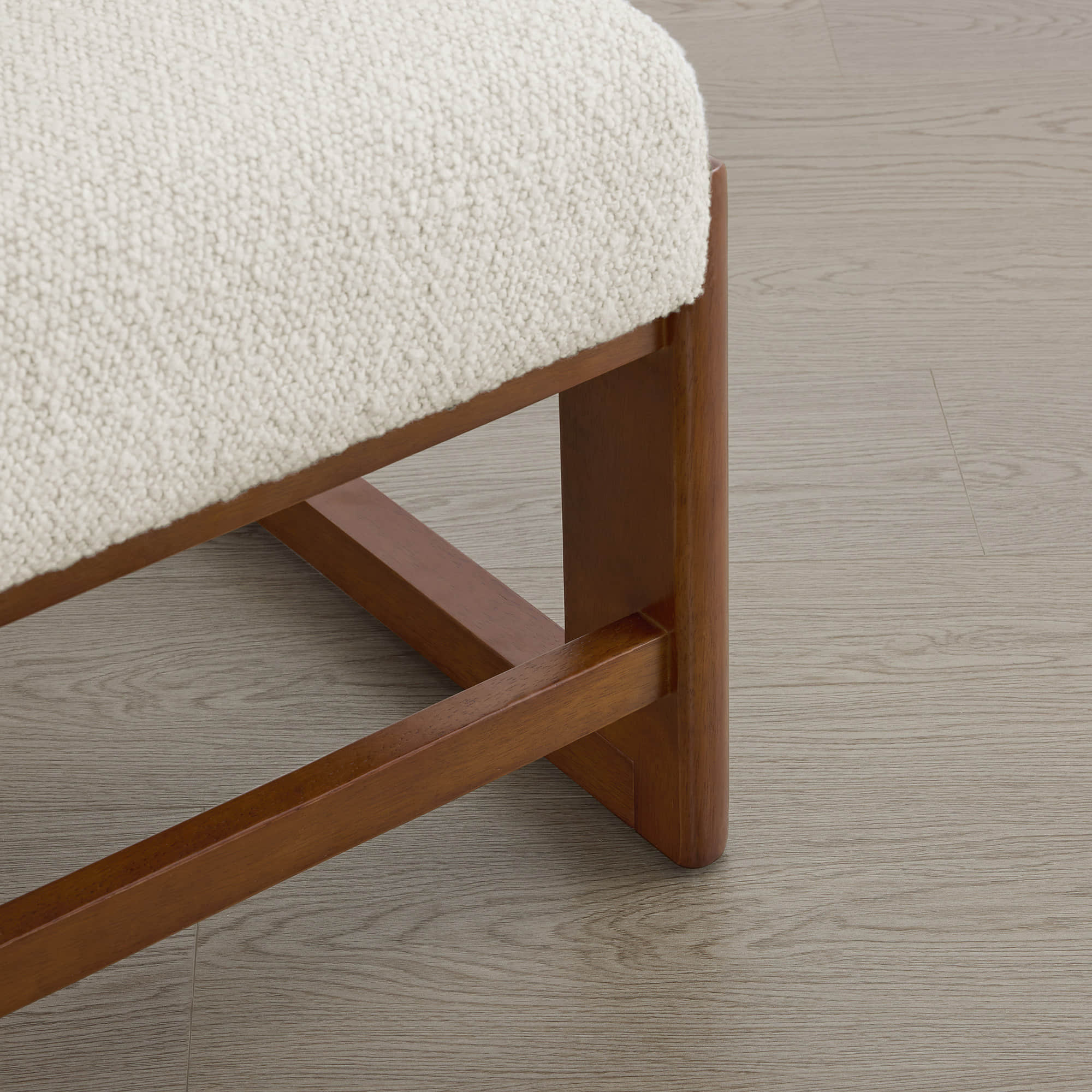 Troy Boucle Dining Chair With Solid Wood - Image 15