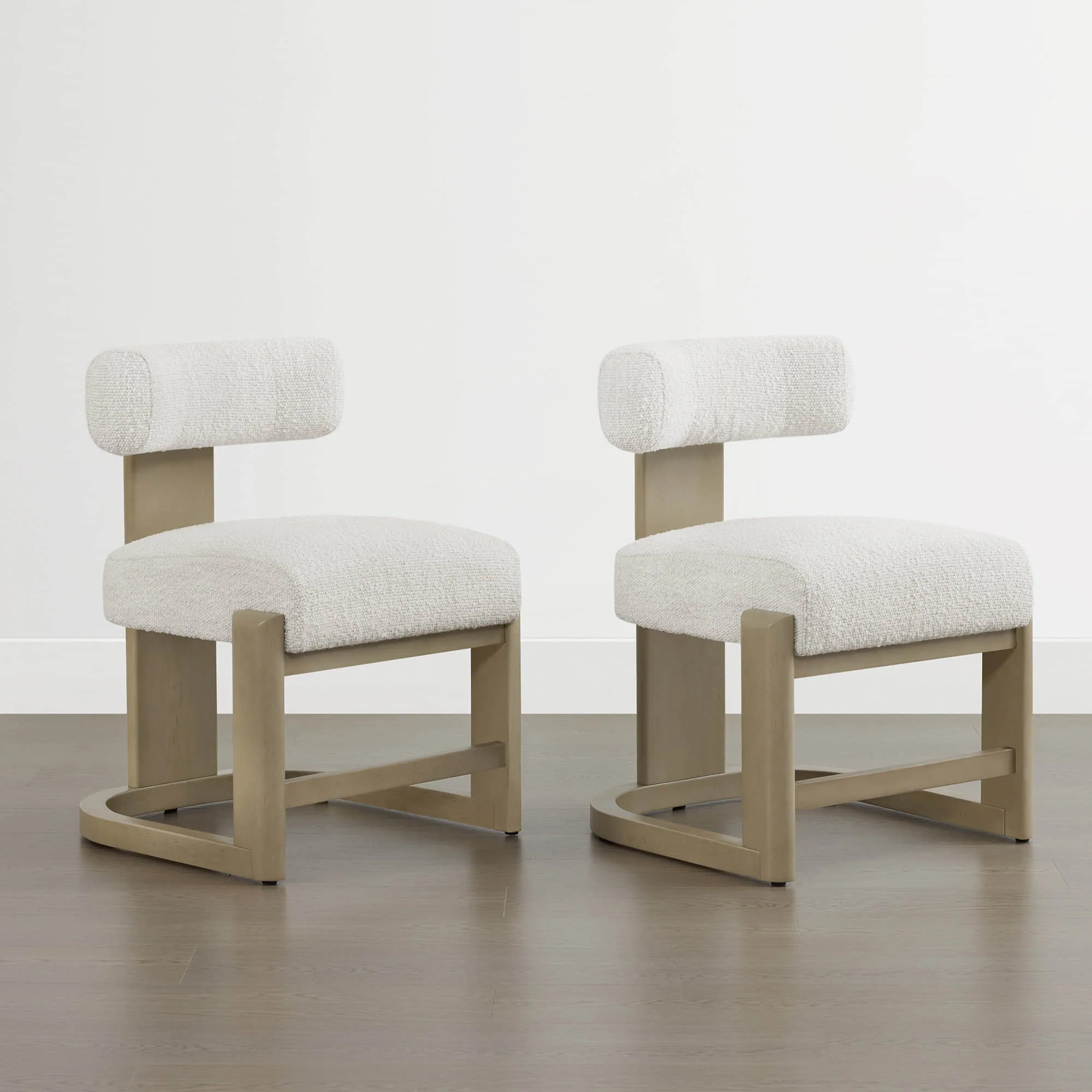 Troy Boucle Dining Chair With Solid Wood - Image 19