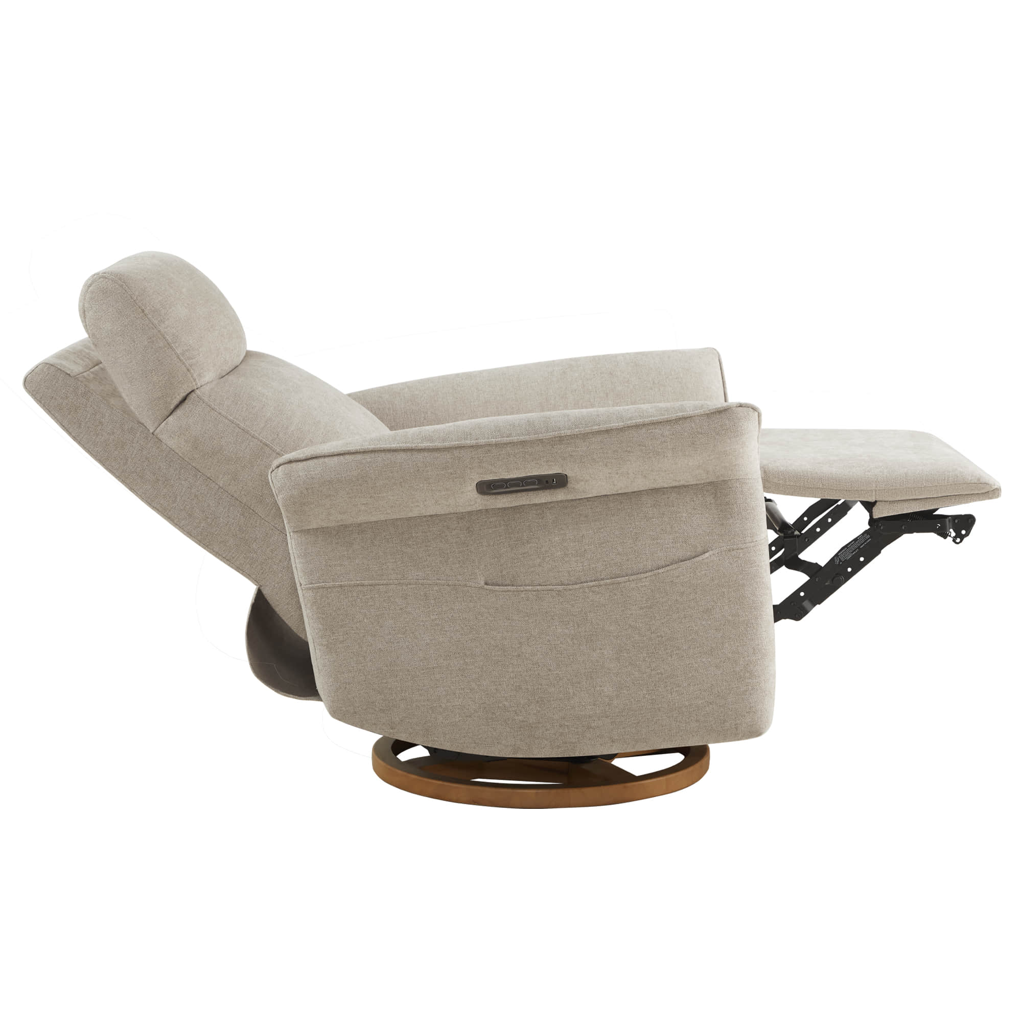 Vinca Modern Power Swivel Glider Recliner with Power Lumbar & Headrest - Image 20