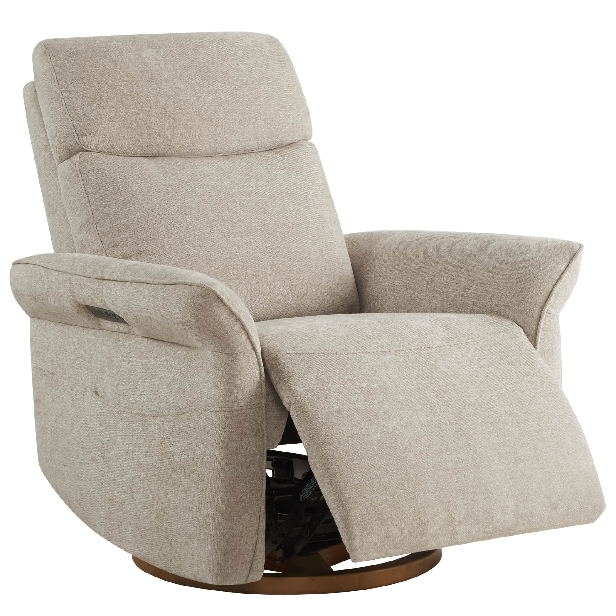 Vinca Modern Power Swivel Glider Recliner with Power Lumbar & Headrest - Image 25