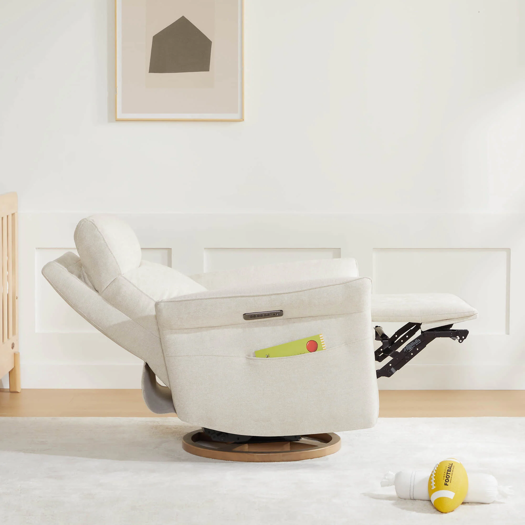 Vinca Modern Power Swivel Glider Recliner with Power Lumbar & Headrest - Image 55