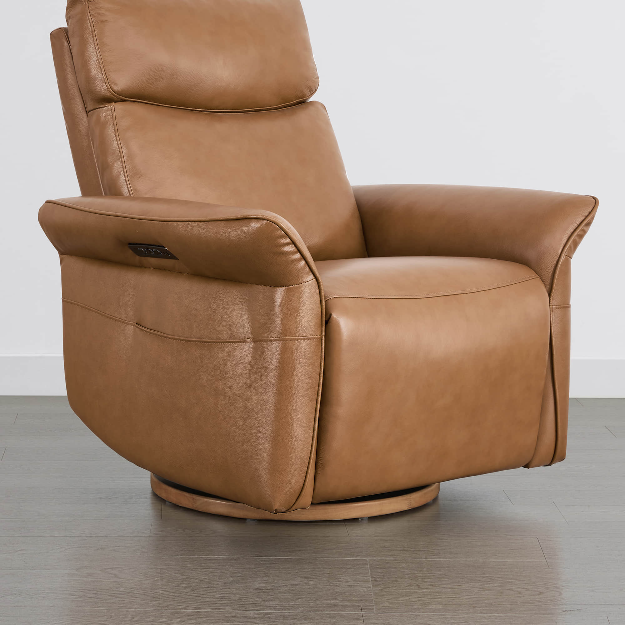 Vinca Modern Power Swivel Glider Recliner with Power Lumbar & Headrest - Image 89