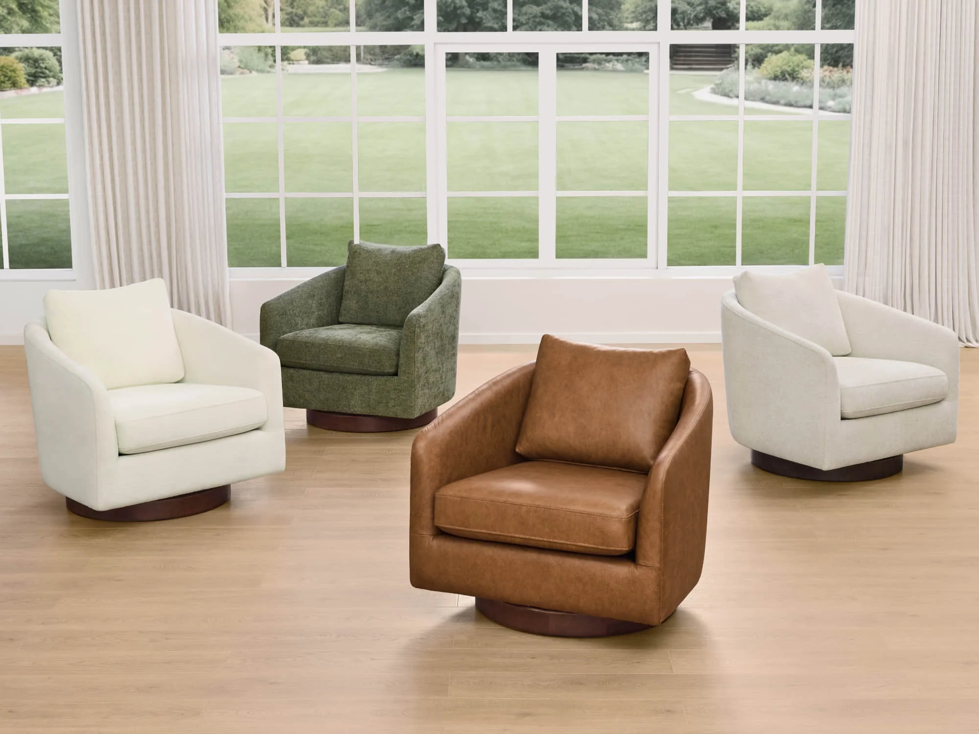 Wren Modern Swivel Accent Chair with Back Cushion - Image 28
