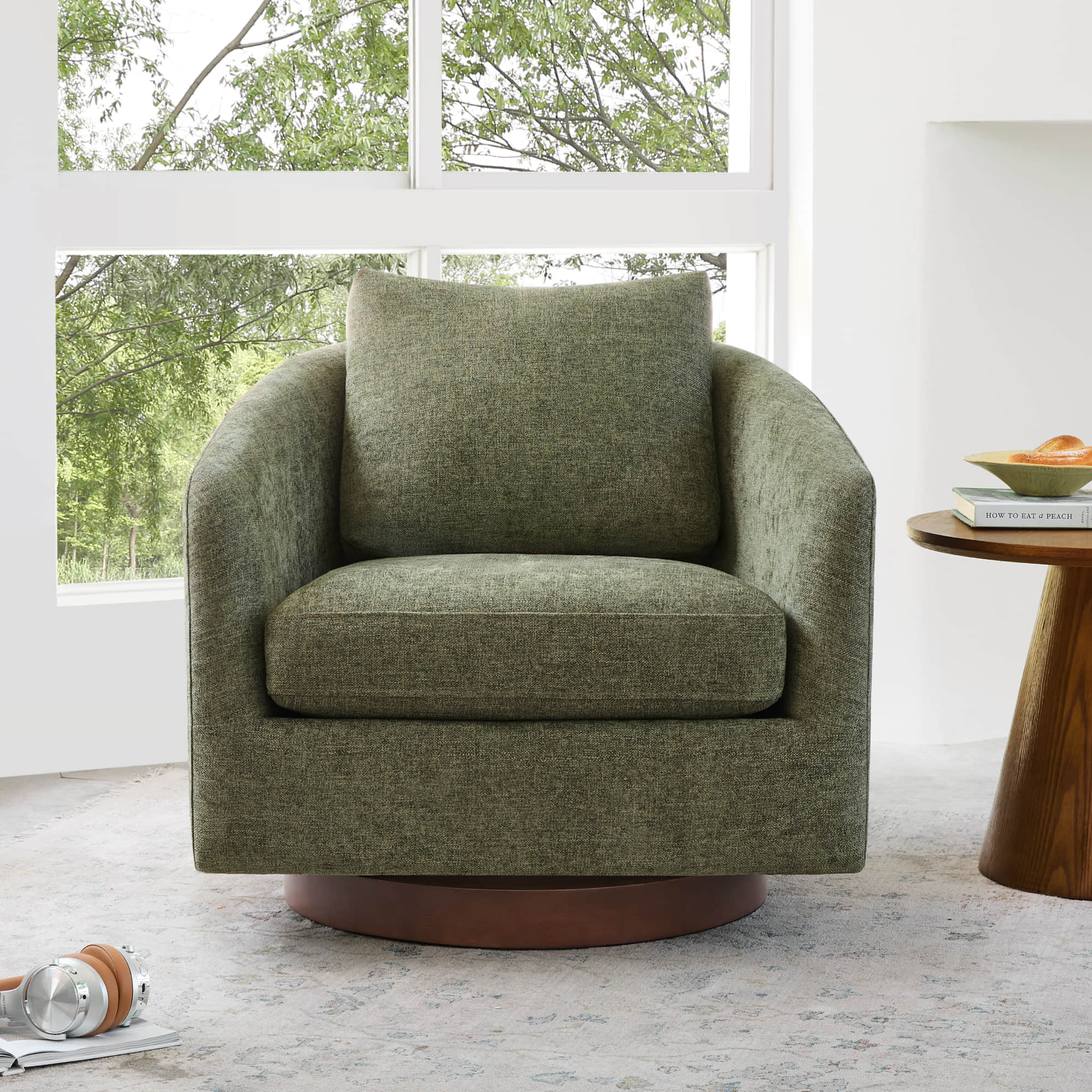 Wren Modern Swivel Accent Chair with Back Cushion - Image 29