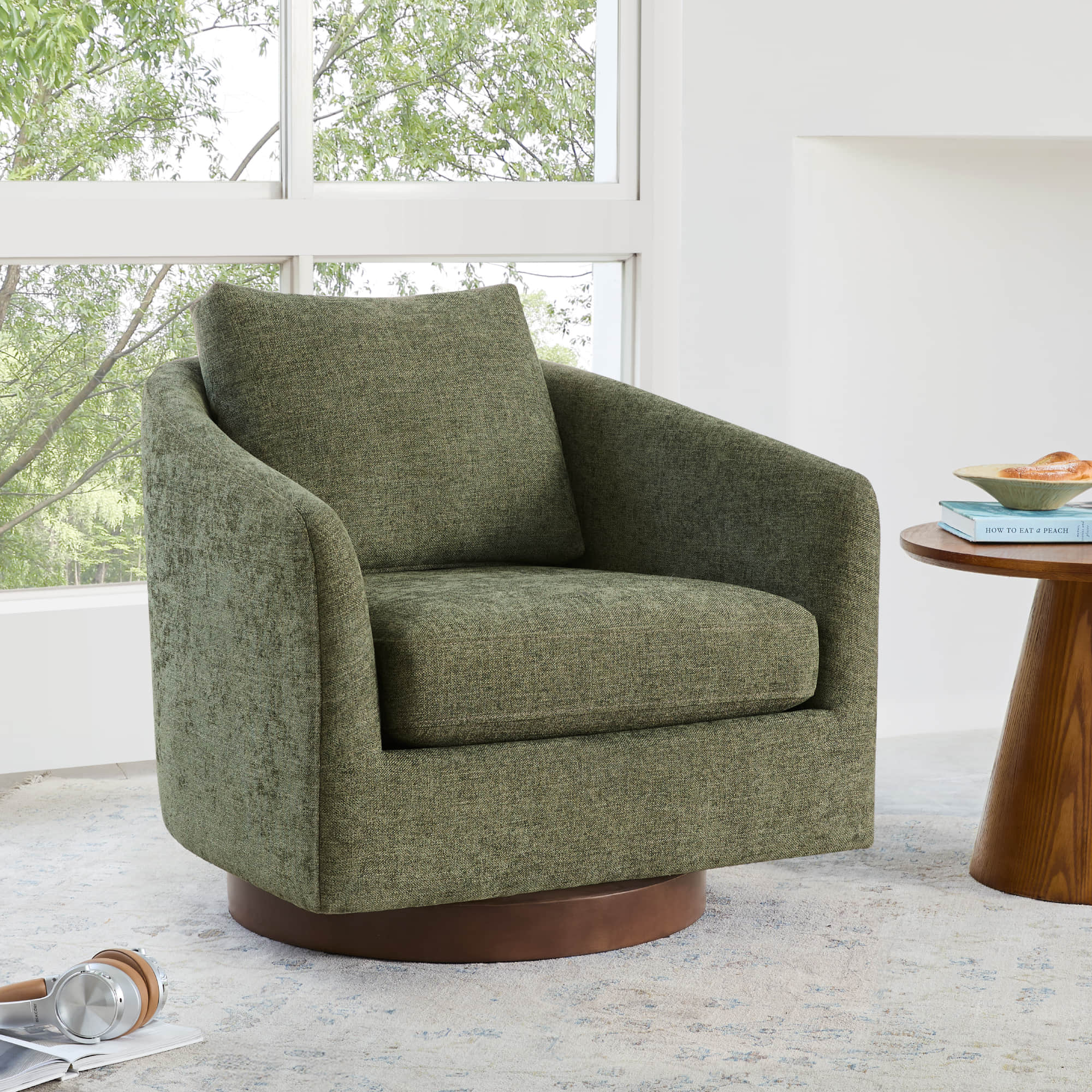 Wren Modern Swivel Accent Chair with Back Cushion - Image 30