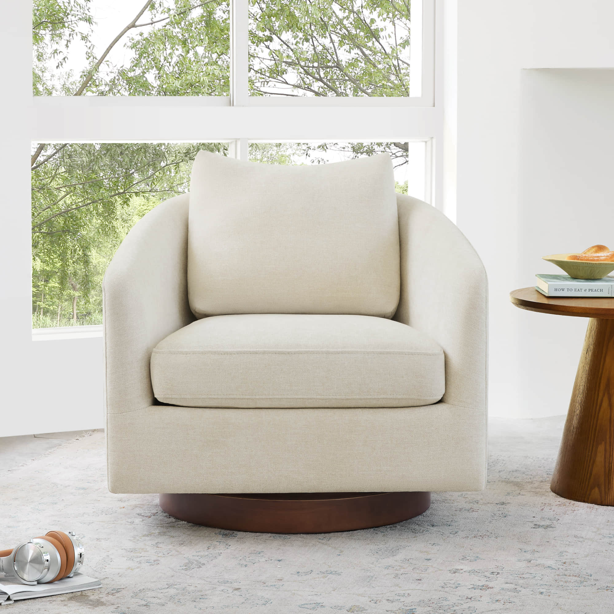 Wren Modern Swivel Accent Chair with Back Cushion - Image 32