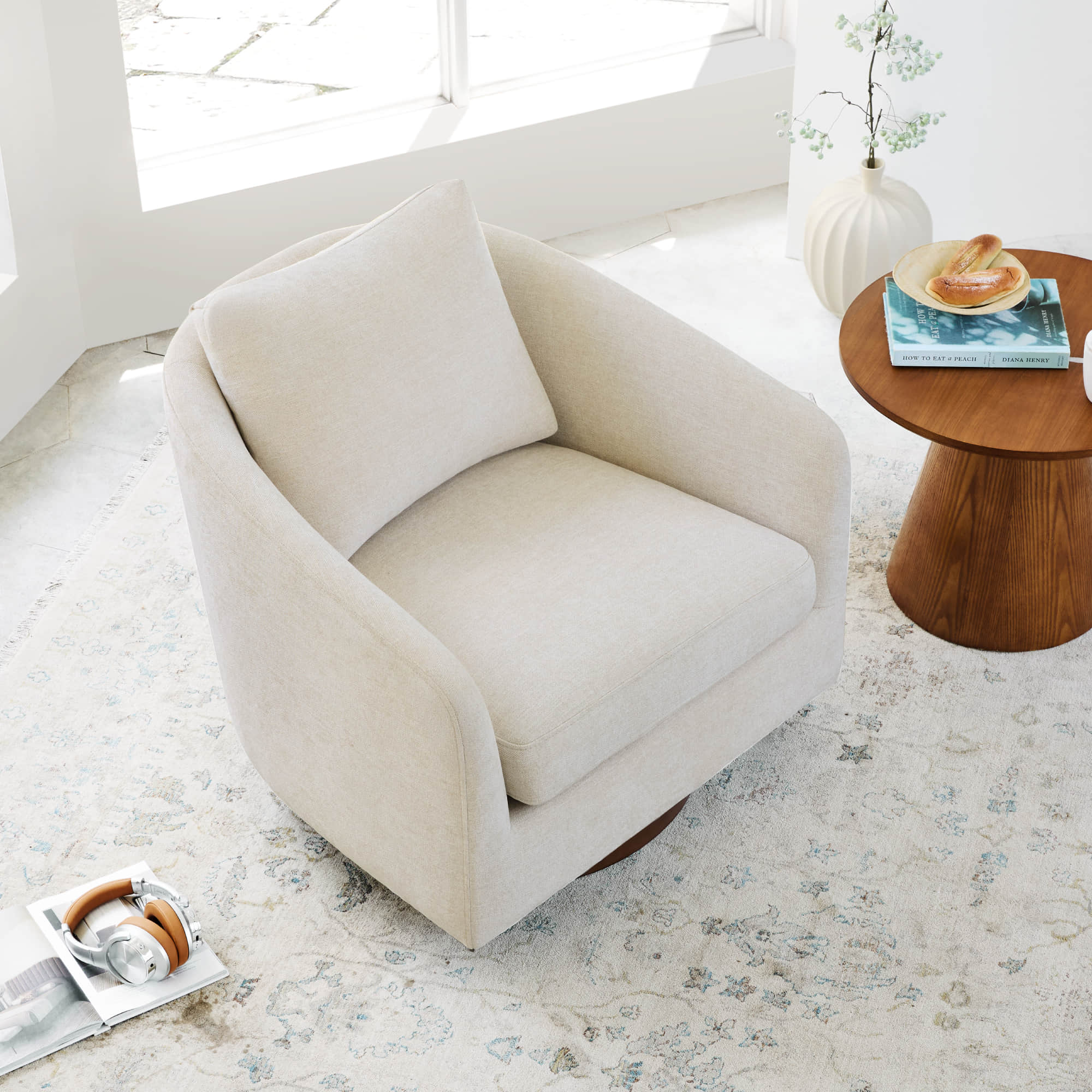 Wren Modern Swivel Accent Chair with Back Cushion - Image 33