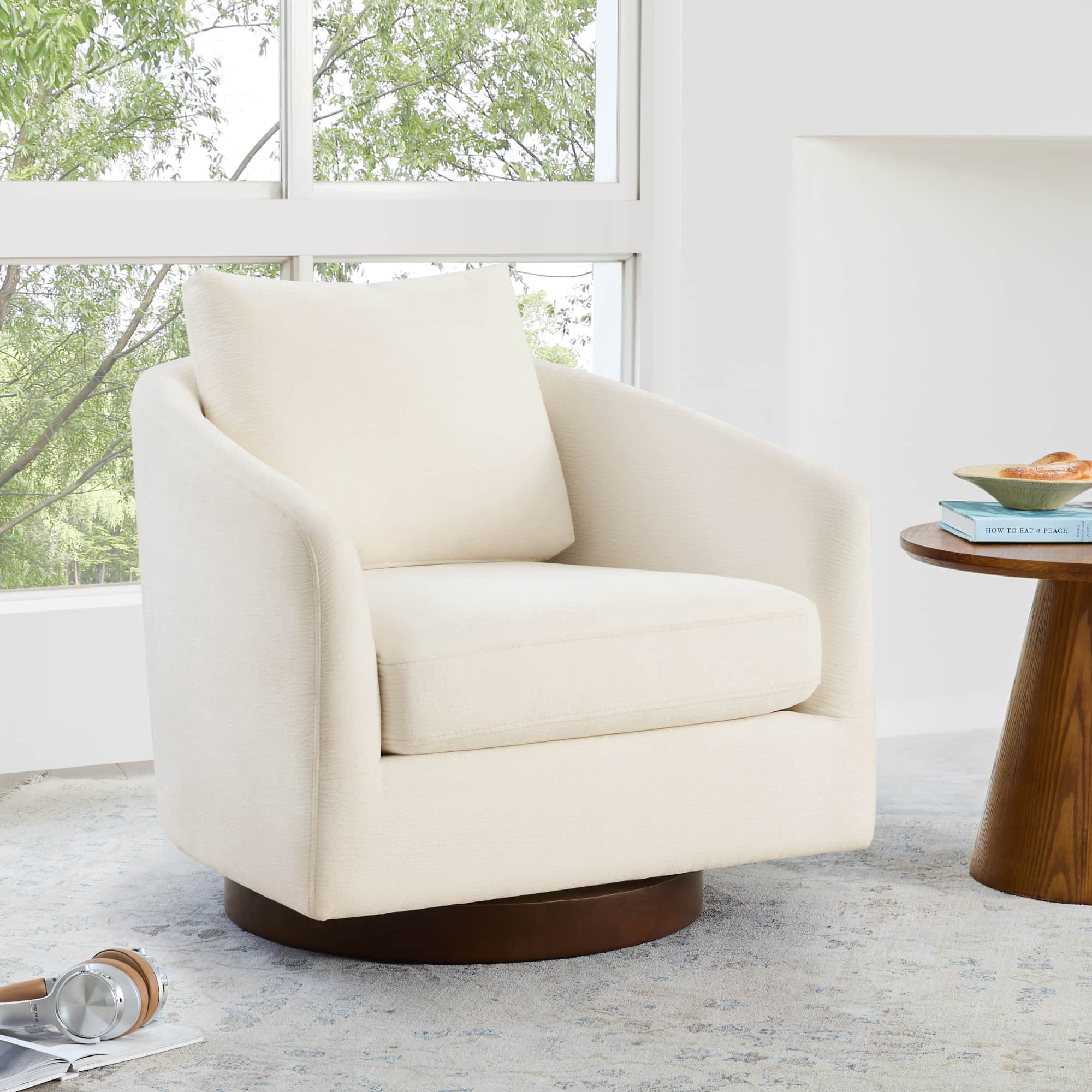 Wren Modern Swivel Accent Chair with Back Cushion - Image 35