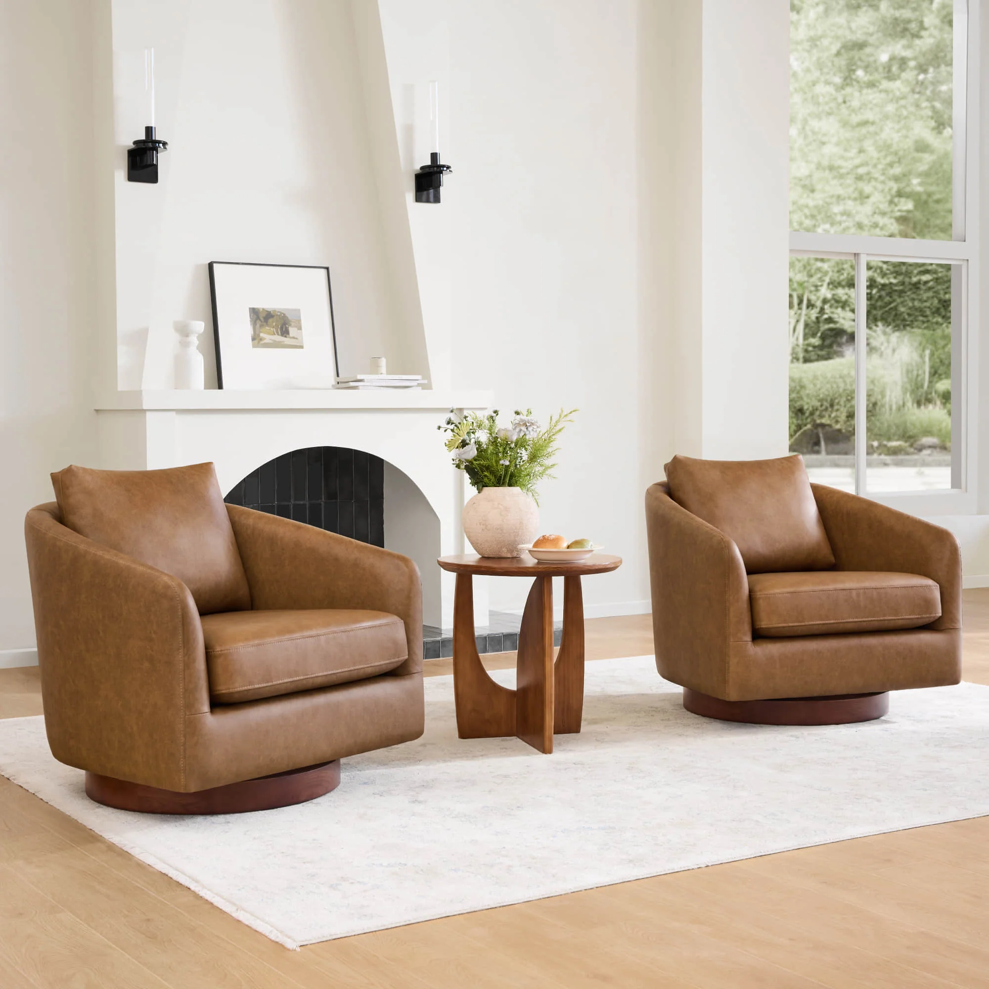 Wren Modern Swivel Accent Chair with Back Cushion - Image 36
