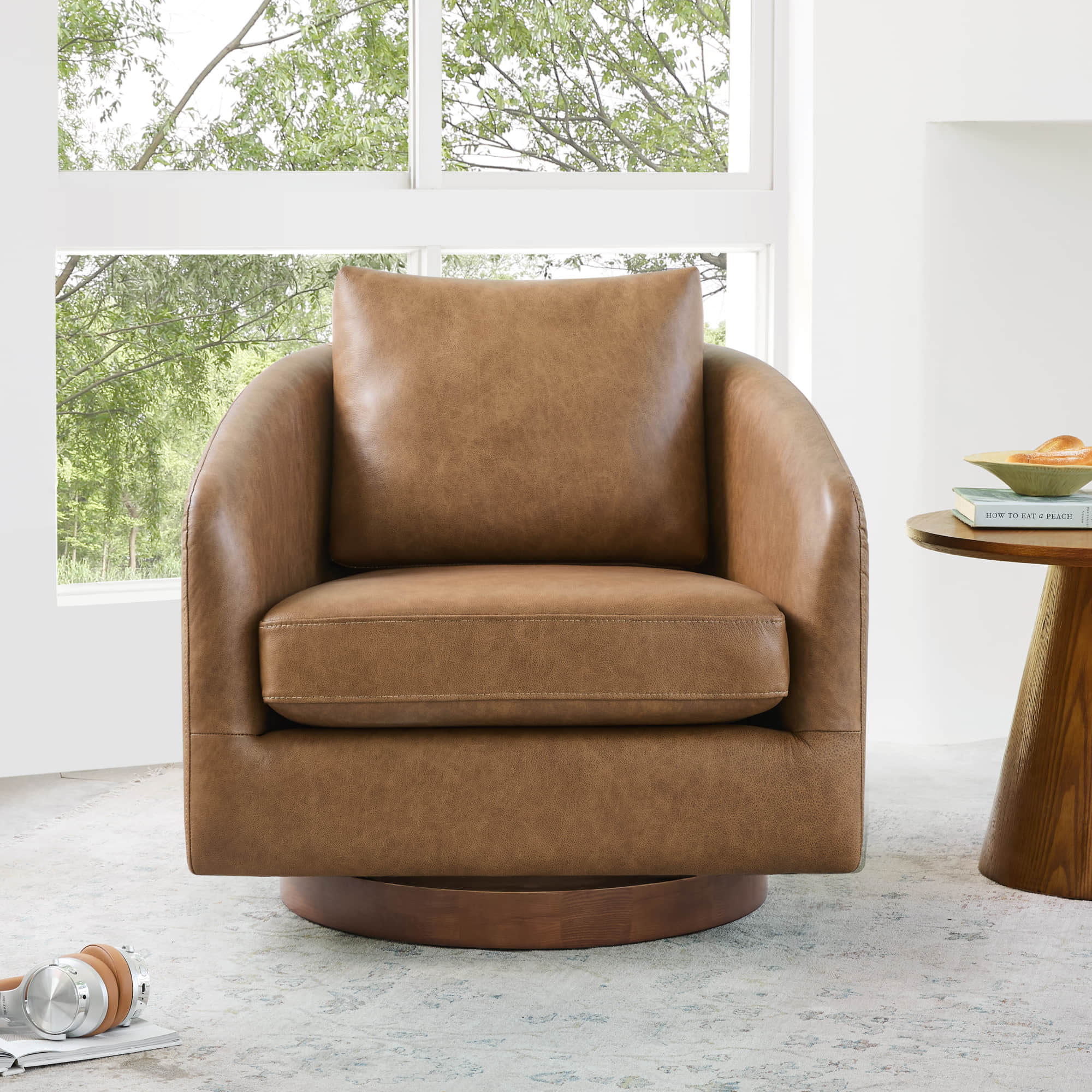 Wren Modern Swivel Accent Chair with Back Cushion - Image 37