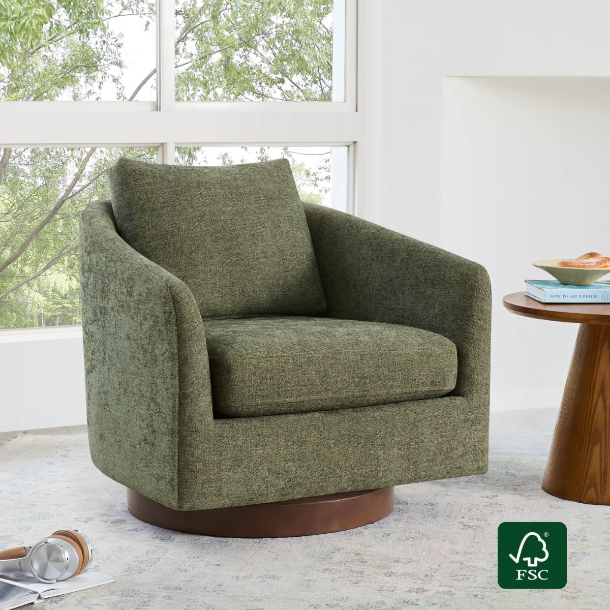 Wren Modern Swivel Accent Chair with Back Cushion - Image 38