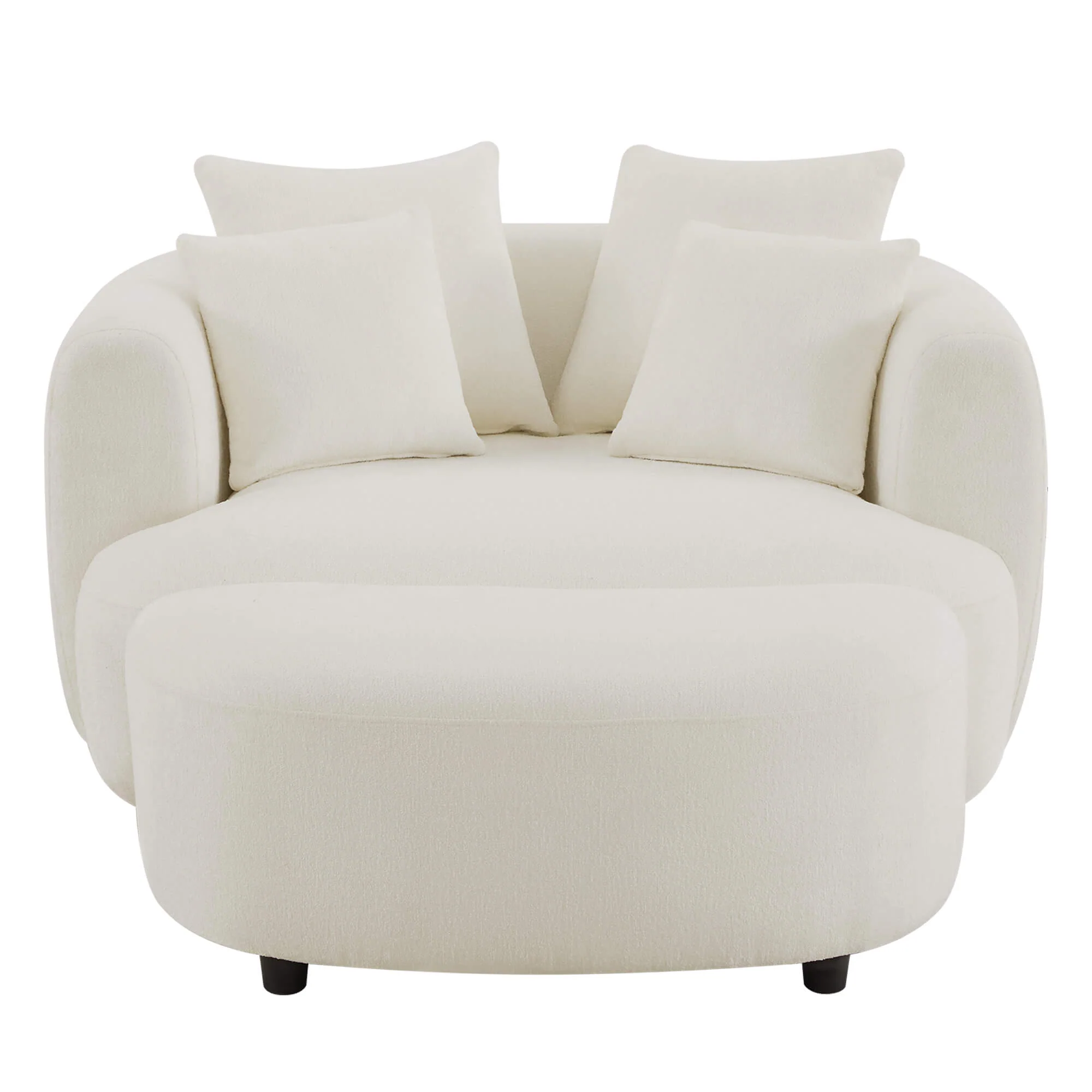 Zenith Round Soft-Touch Swivel 1.5 Seater Armchair - Image 10