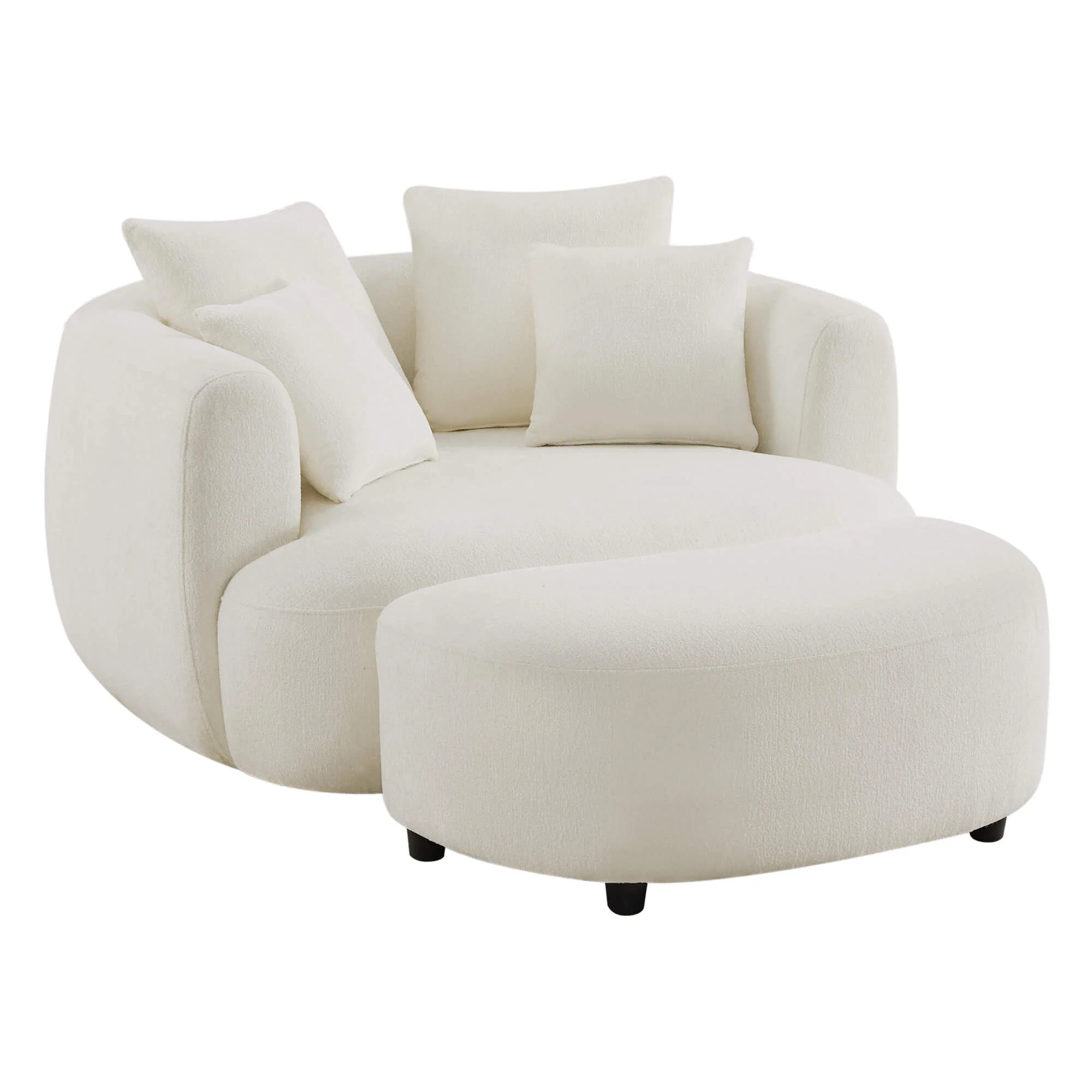 Zenith Round Soft-Touch Swivel 1.5 Seater Armchair - Image 11
