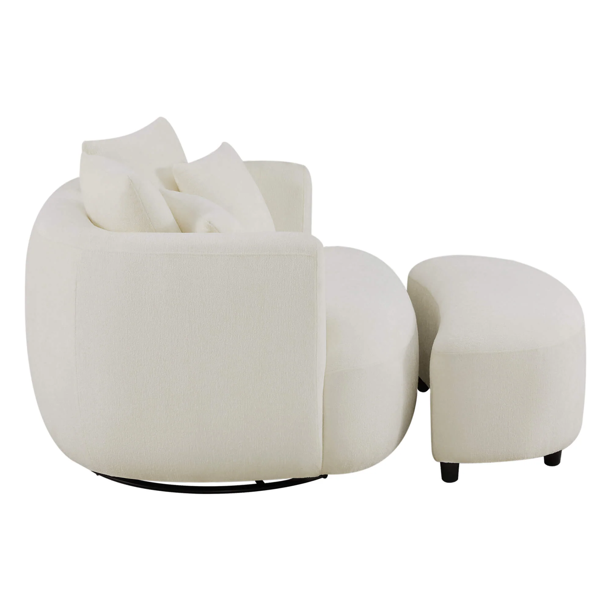 Zenith Round Soft-Touch Swivel 1.5 Seater Armchair - Image 5