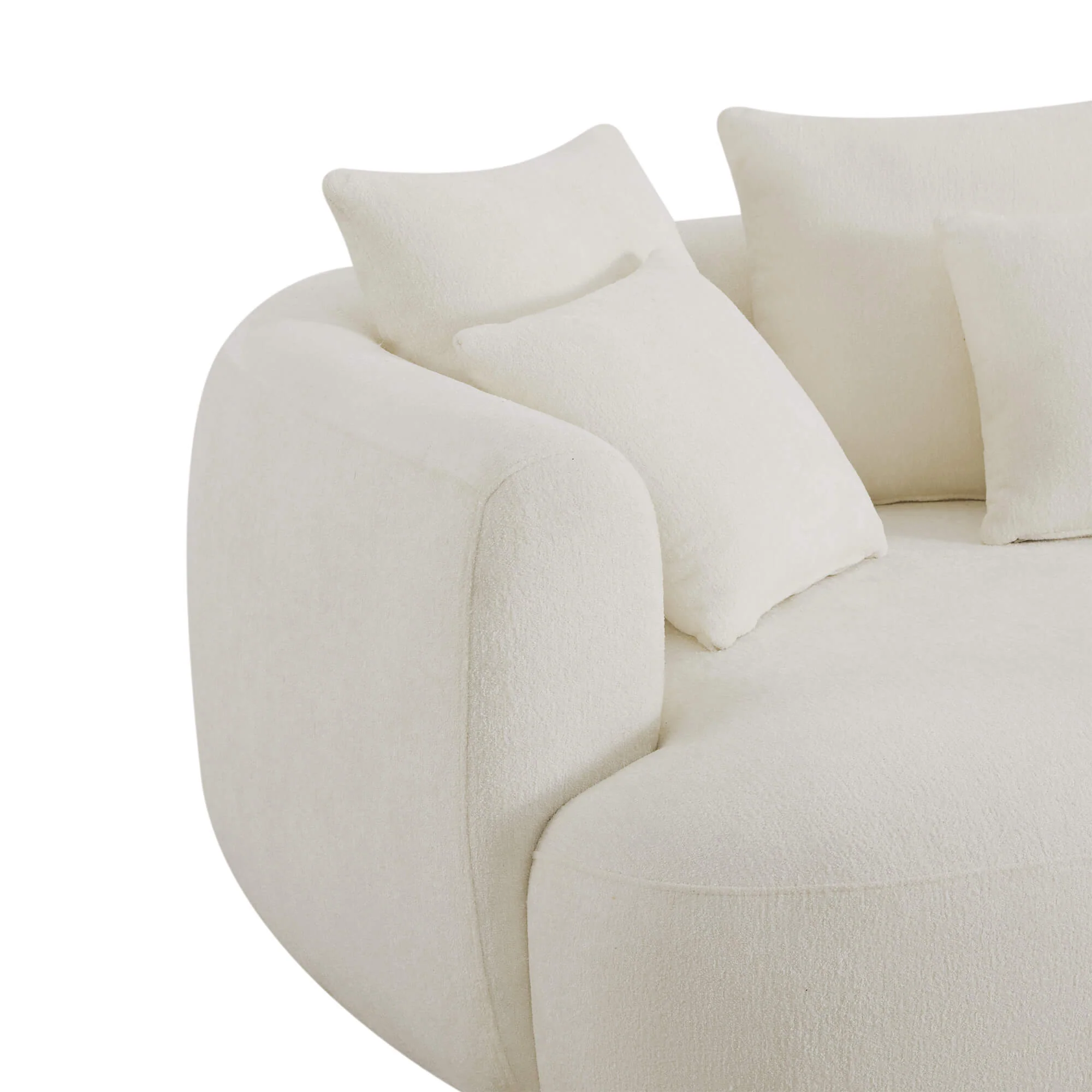 Zenith Round Soft-Touch Swivel 1.5 Seater Armchair - Image 6