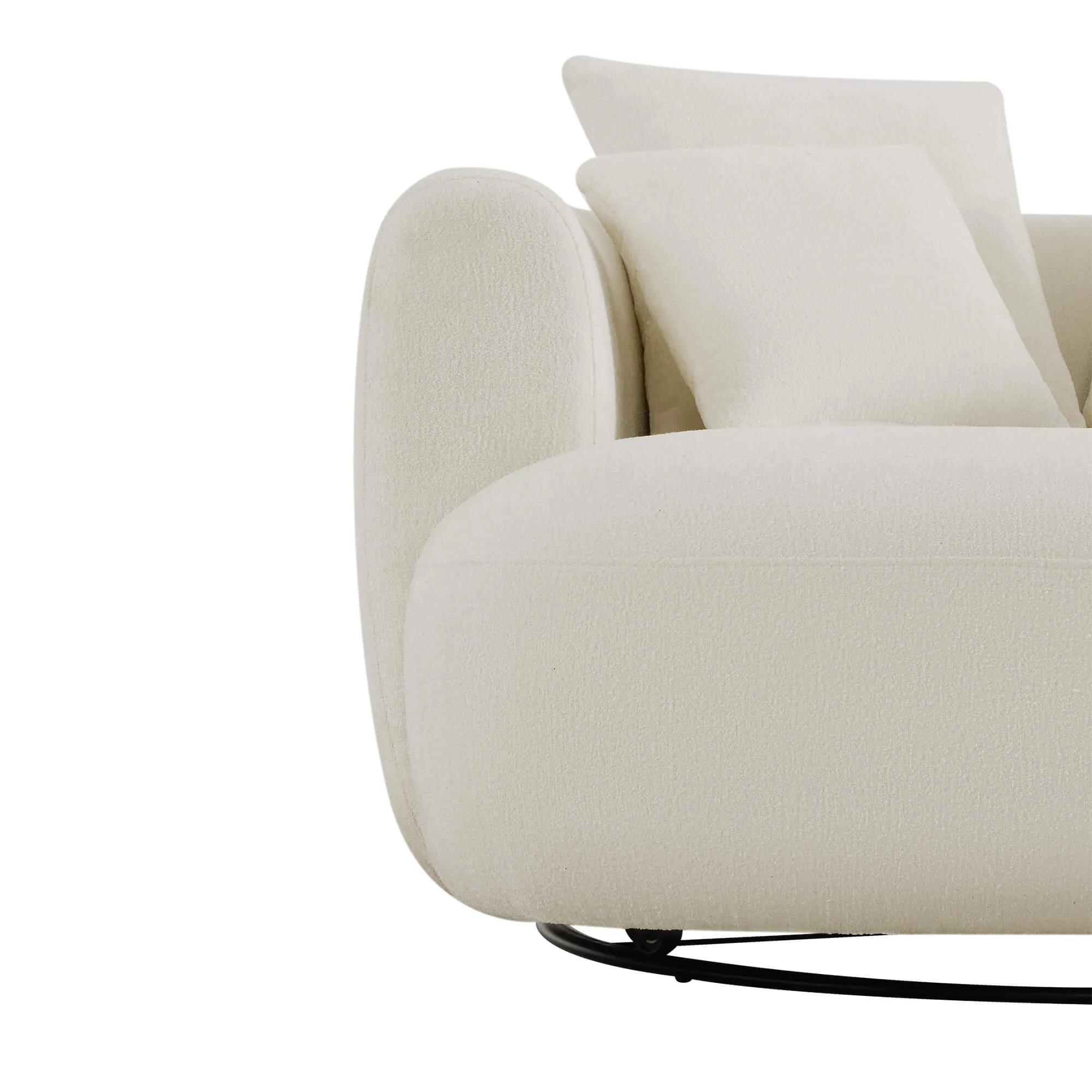 Zenith Round Soft-Touch Swivel 1.5 Seater Armchair - Image 7