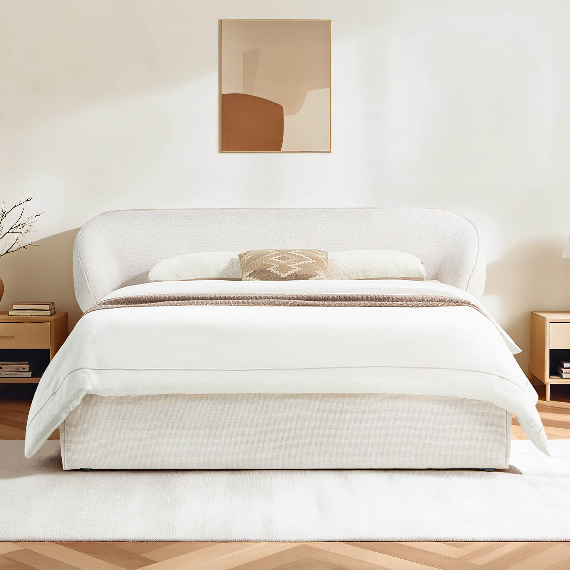 Zinnia Modern Design Curve Platform Bed - Image 3