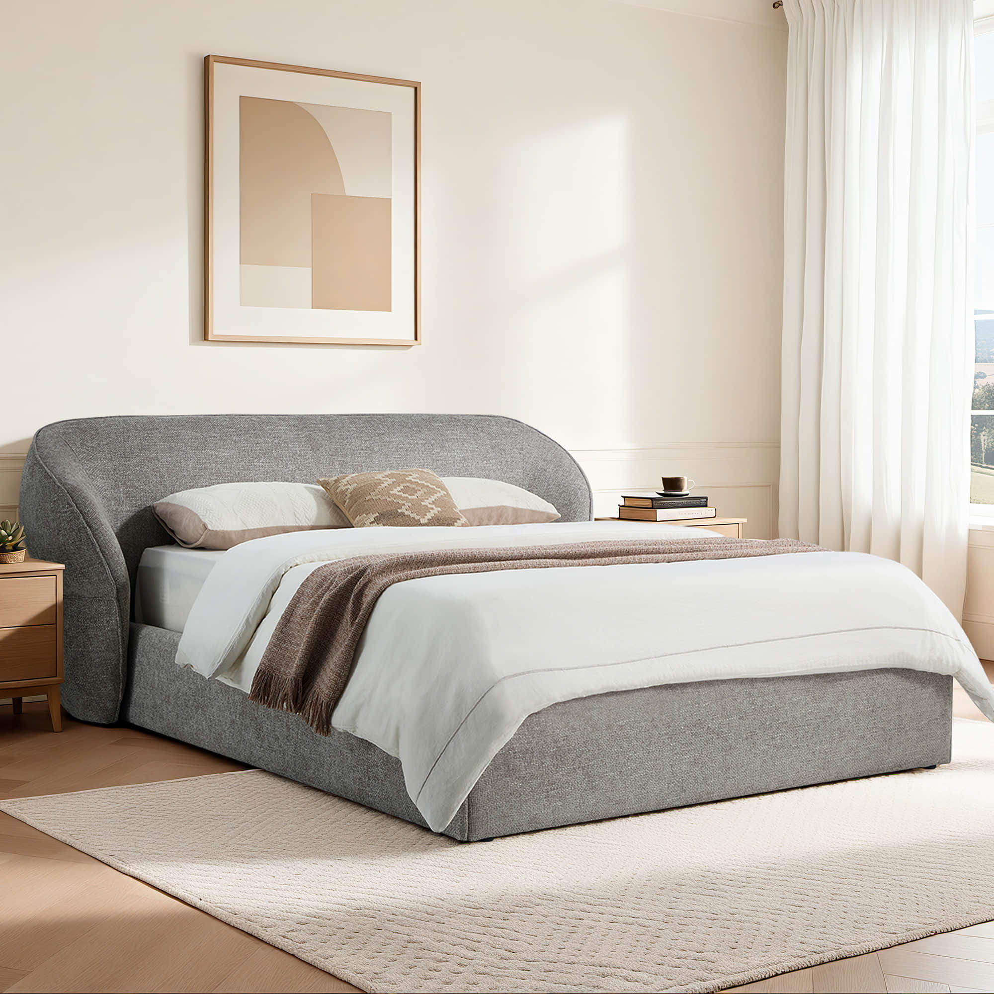 Zinnia Modern Design Curve Platform Bed - Image 5